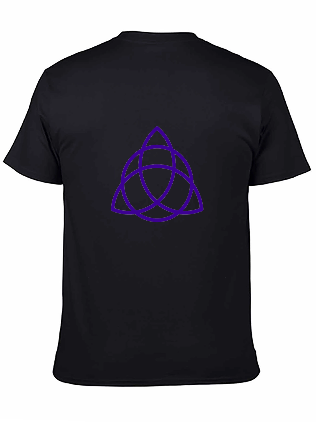 Black T-Shirt with Purple Trinity Knot Design