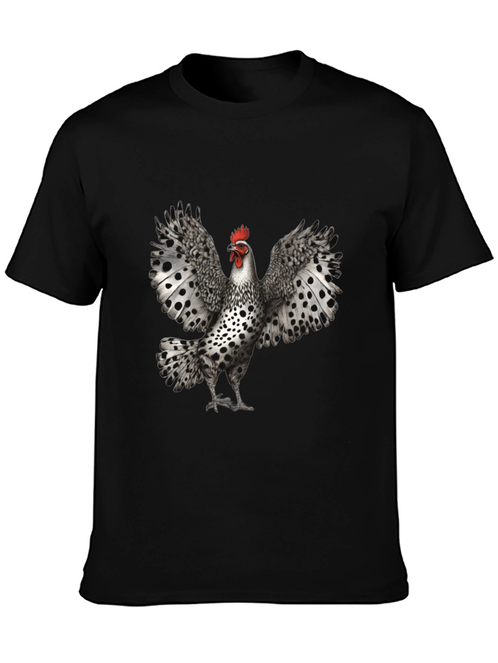 Black Chicken T-Shirt - Spotted Wings Graphic Tee