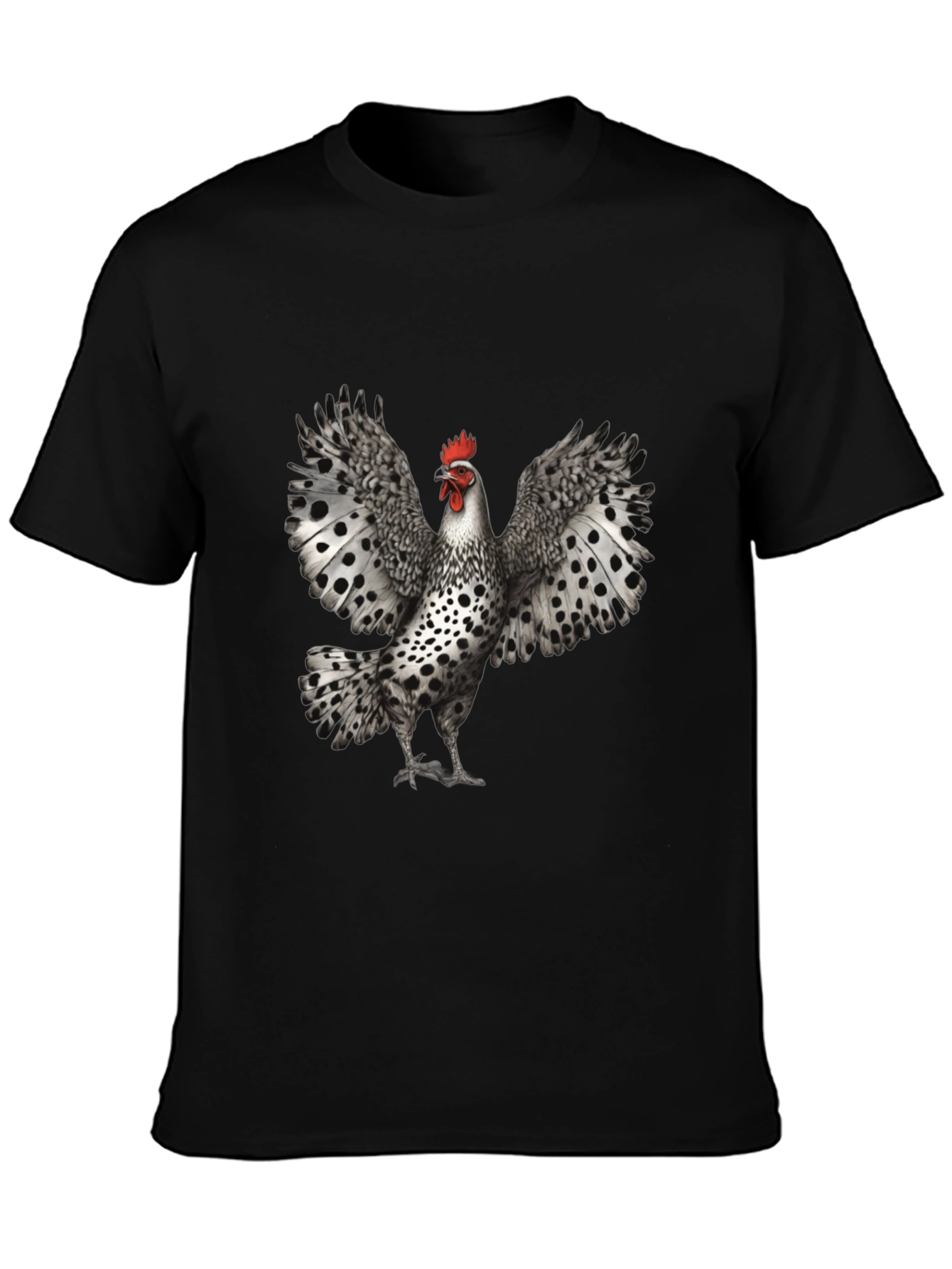 Black Chicken T-Shirt - Spotted Wings Graphic Tee