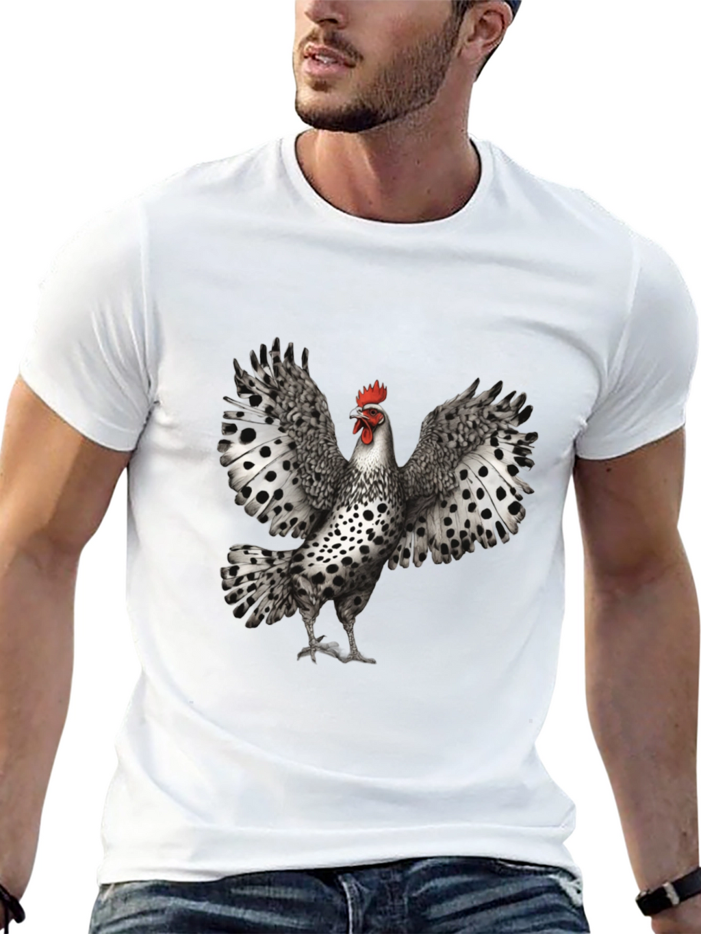 Black Chicken T-Shirt - Spotted Wings Graphic Tee