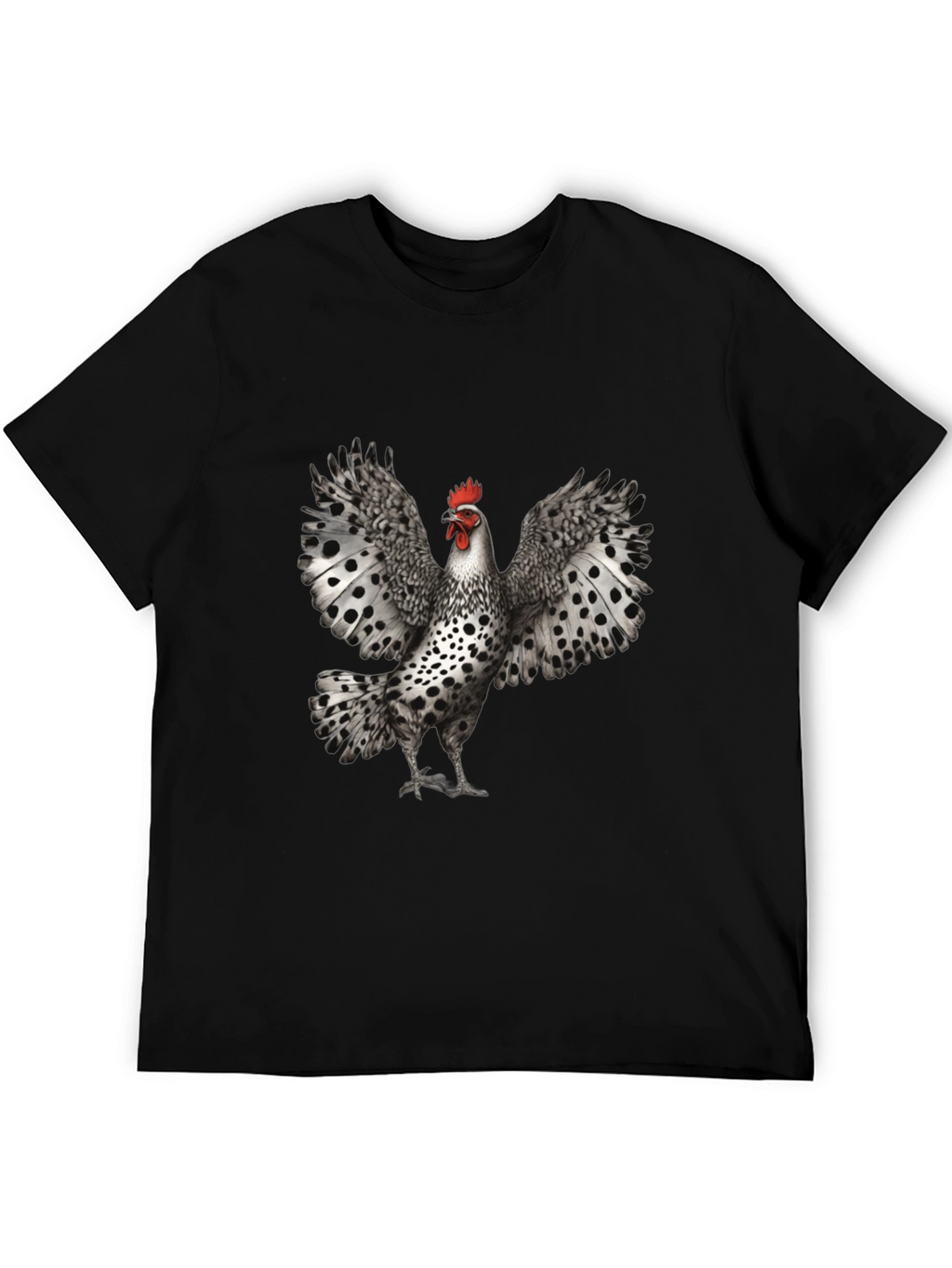 Black Chicken T-Shirt - Spotted Wings Graphic Tee