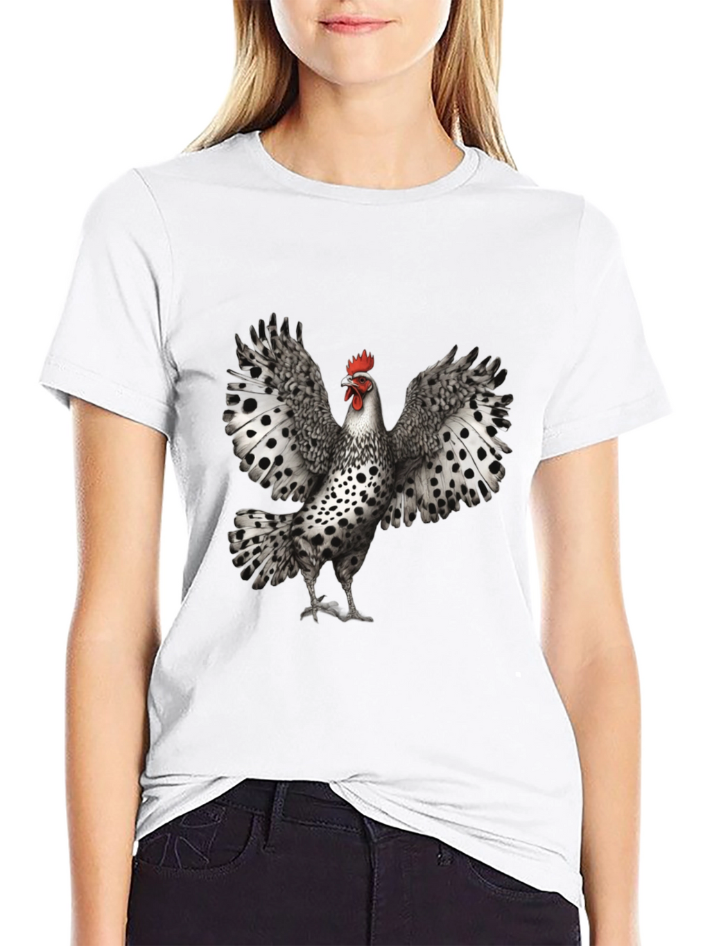 Black Chicken T-Shirt - Spotted Wings Graphic Tee