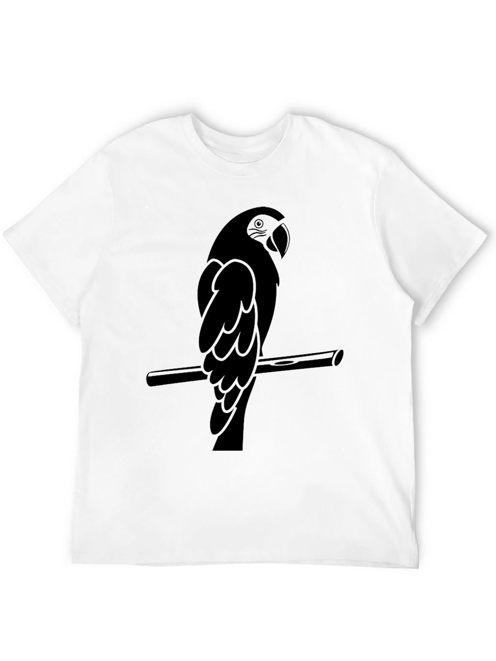 Mens Black Parrot Graphic Tee