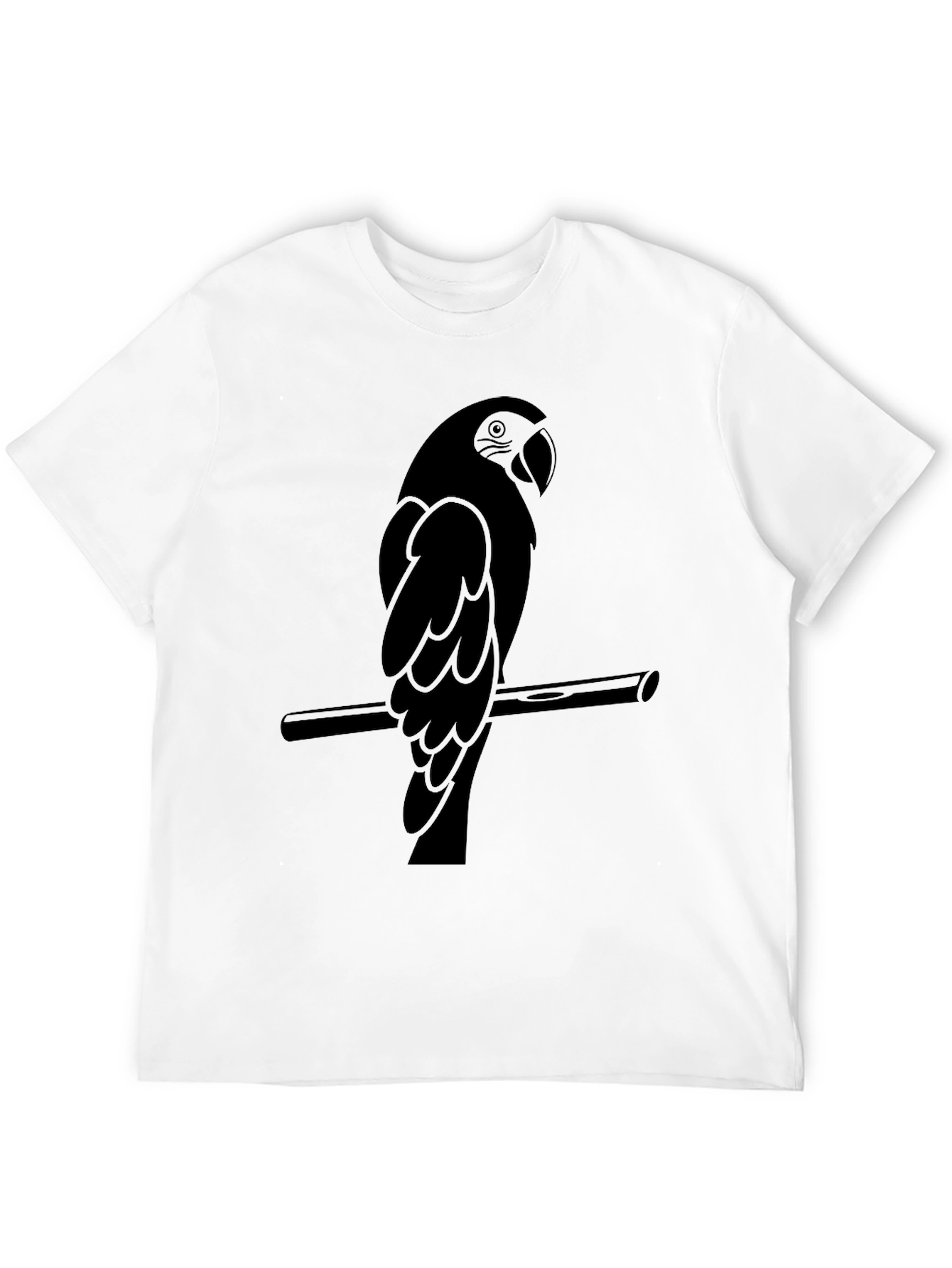 Mens Black Parrot Graphic Tee