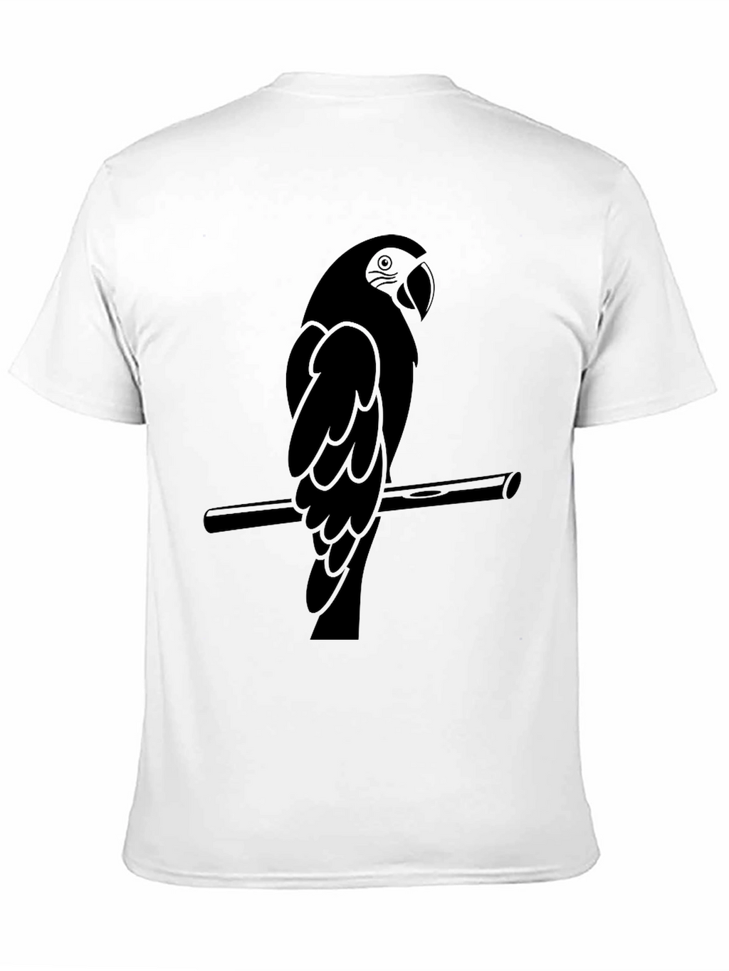 Mens Black Parrot Graphic Tee