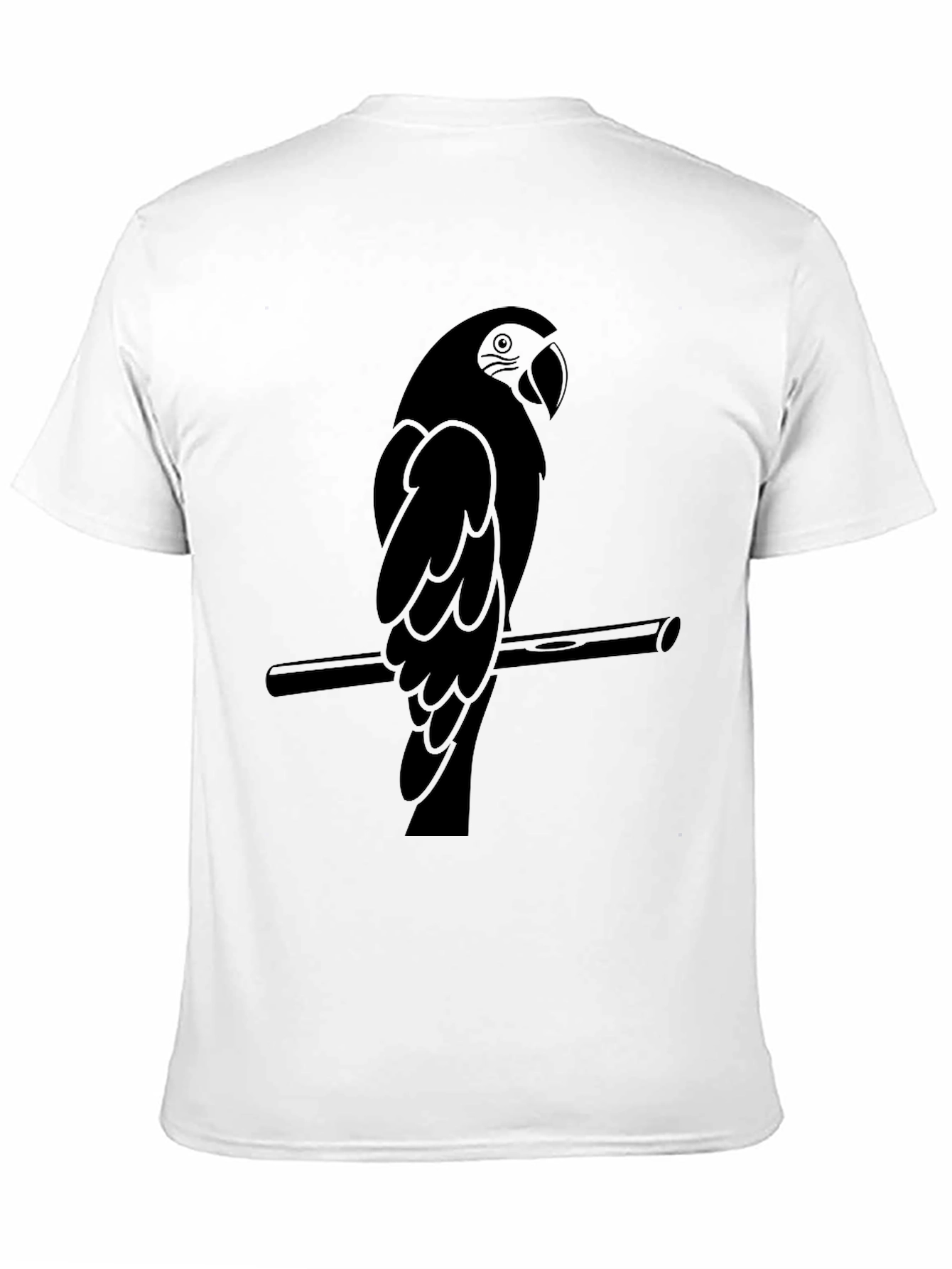 Mens Black Parrot Graphic Tee