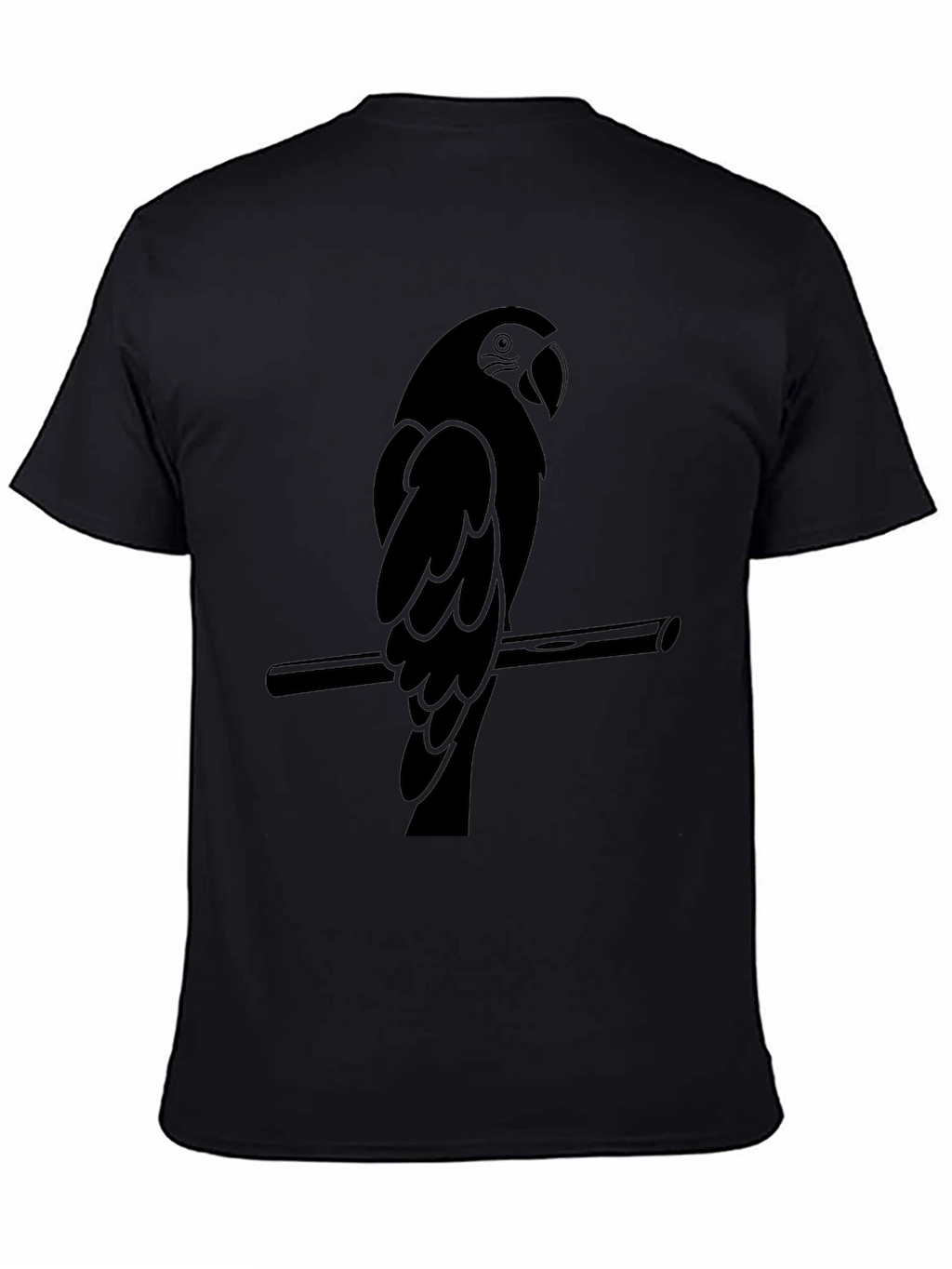 Mens Black Parrot Graphic Tee