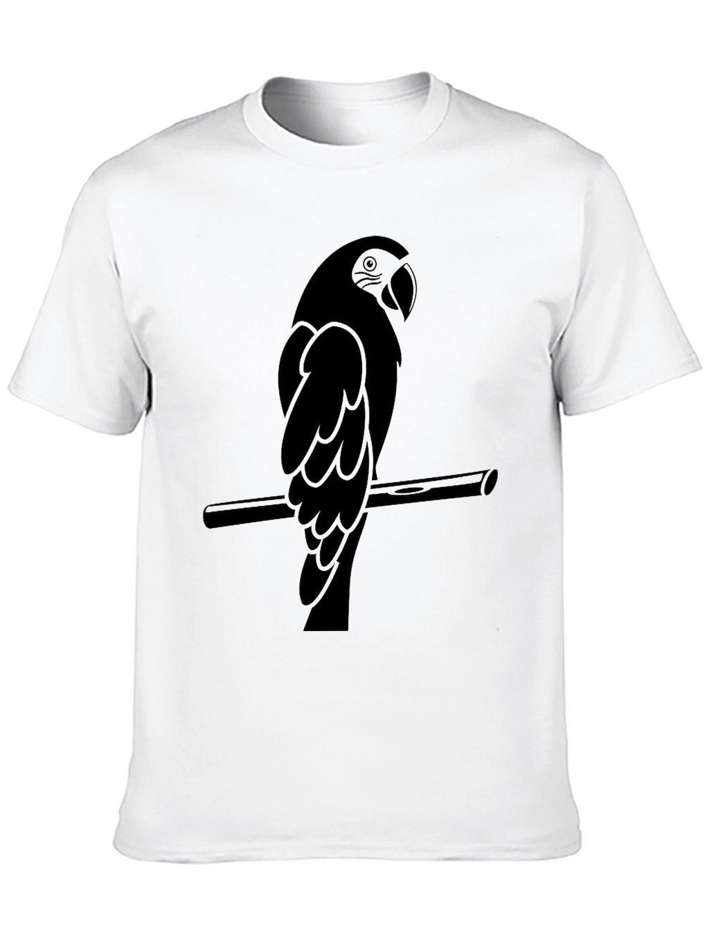 Mens Black Parrot Graphic Tee