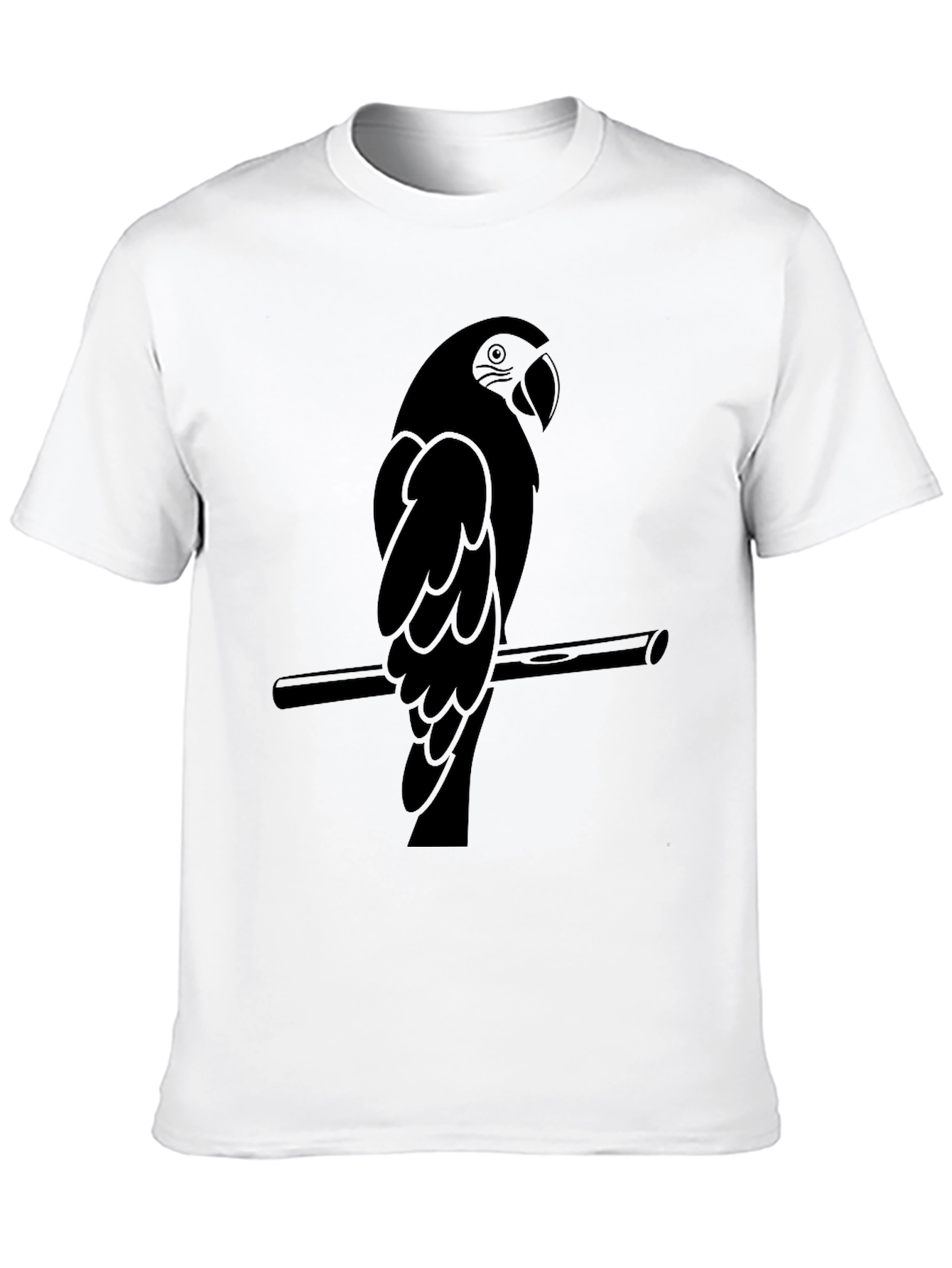 Mens Black Parrot Graphic Tee