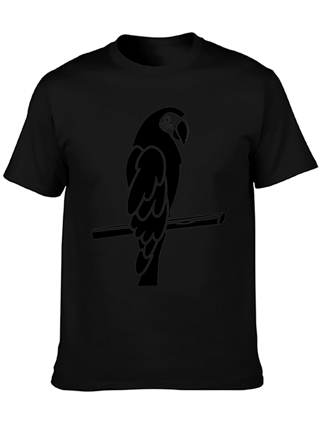 Mens Black Parrot Graphic Tee