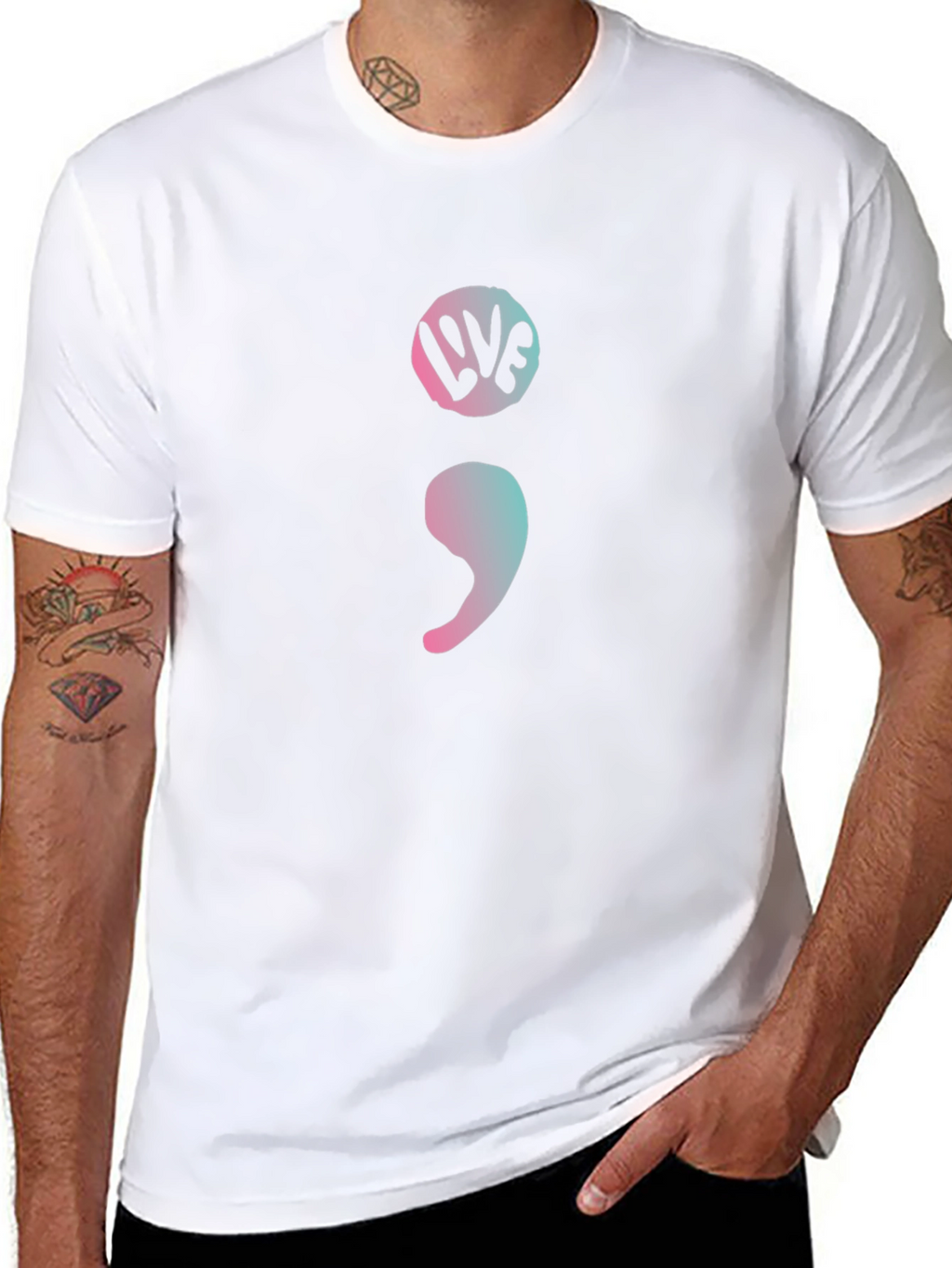 Semicolon Live Graphic Tee - Mental Health Awareness