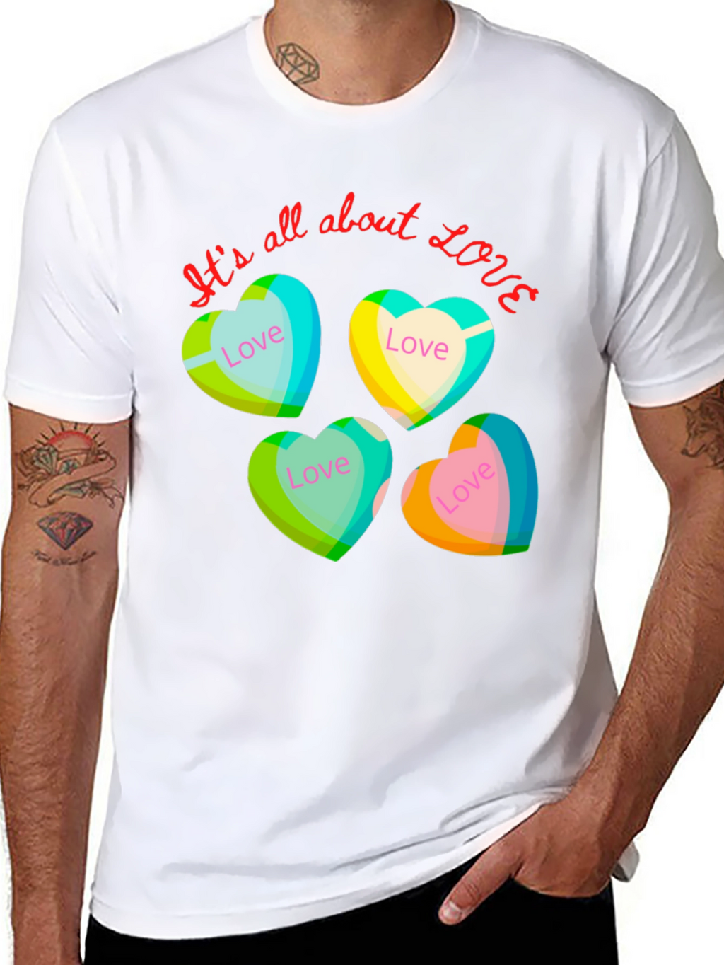 Love Heart Tee - Its All About Love T-Shirt