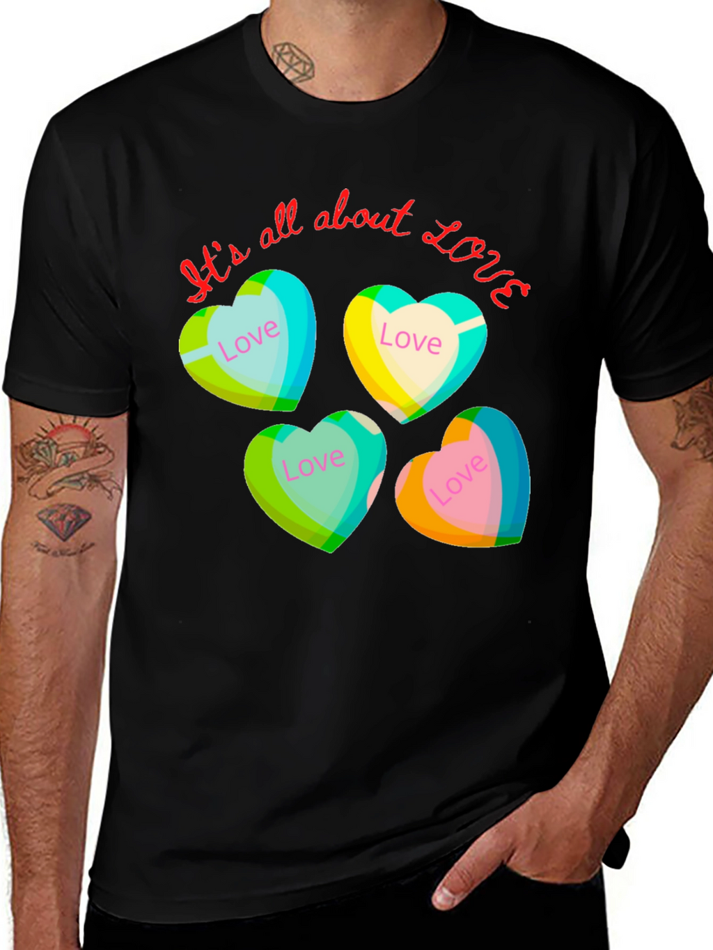Love Heart Tee - Its All About Love T-Shirt