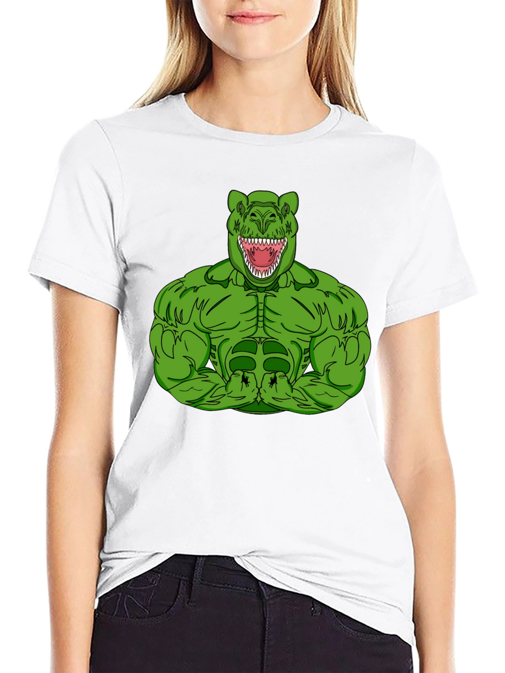 Dino Muscle T-Shirt - Black Graphic Tee