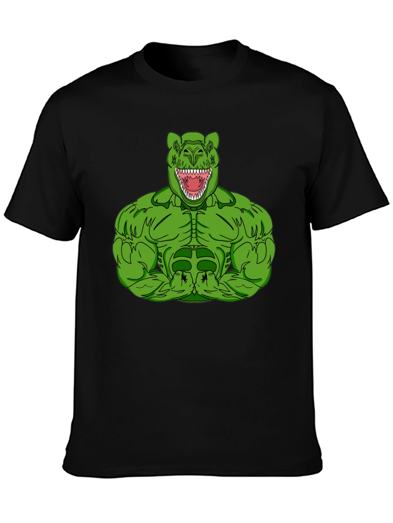 Dino Muscle T-Shirt - Black Graphic Tee