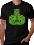 Dino Muscle T-Shirt - Black Graphic Tee