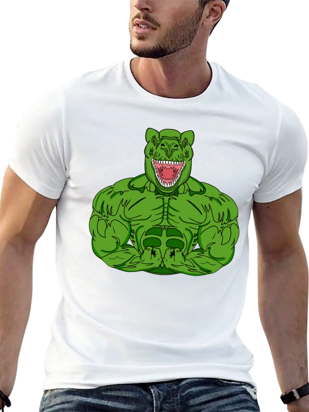 Dino Muscle T-Shirt - Black Graphic Tee