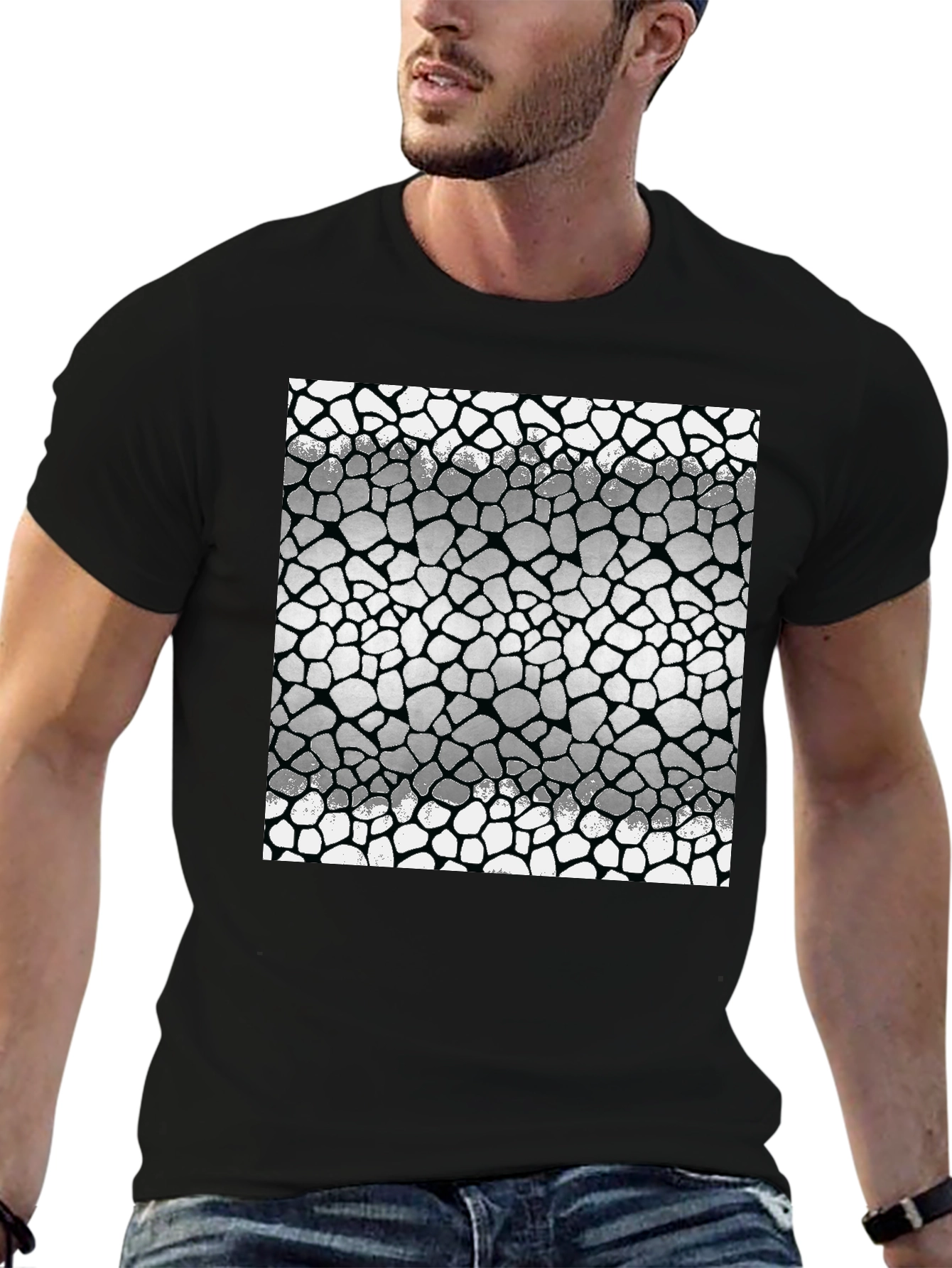 Geometric Tile Pattern Mens T-Shirt