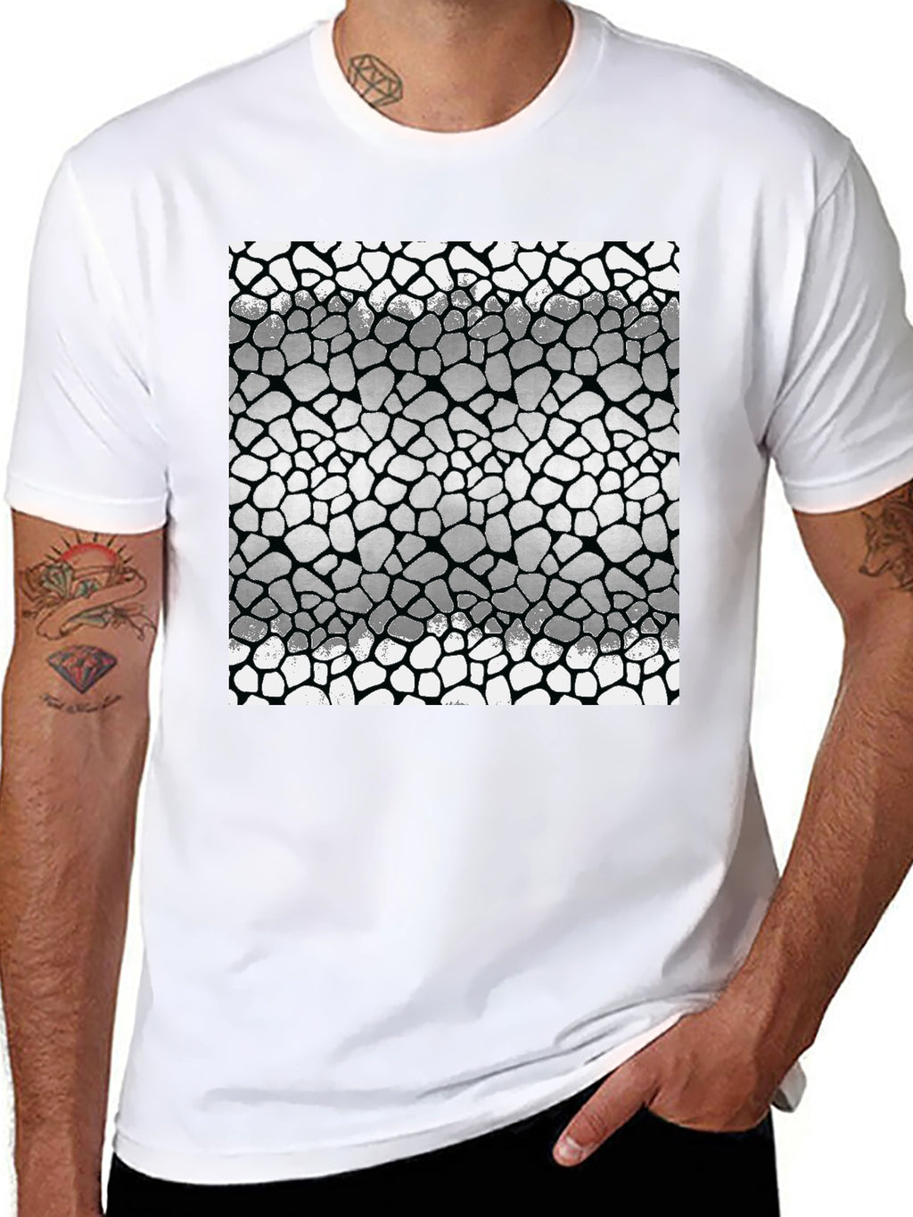 Geometric Tile Pattern Mens T-Shirt