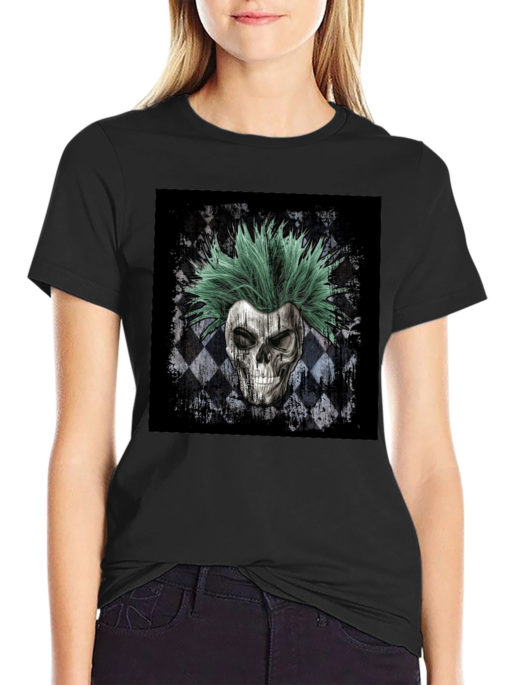 Skull Punk T-Shirt - Mens Black Graphic Tee