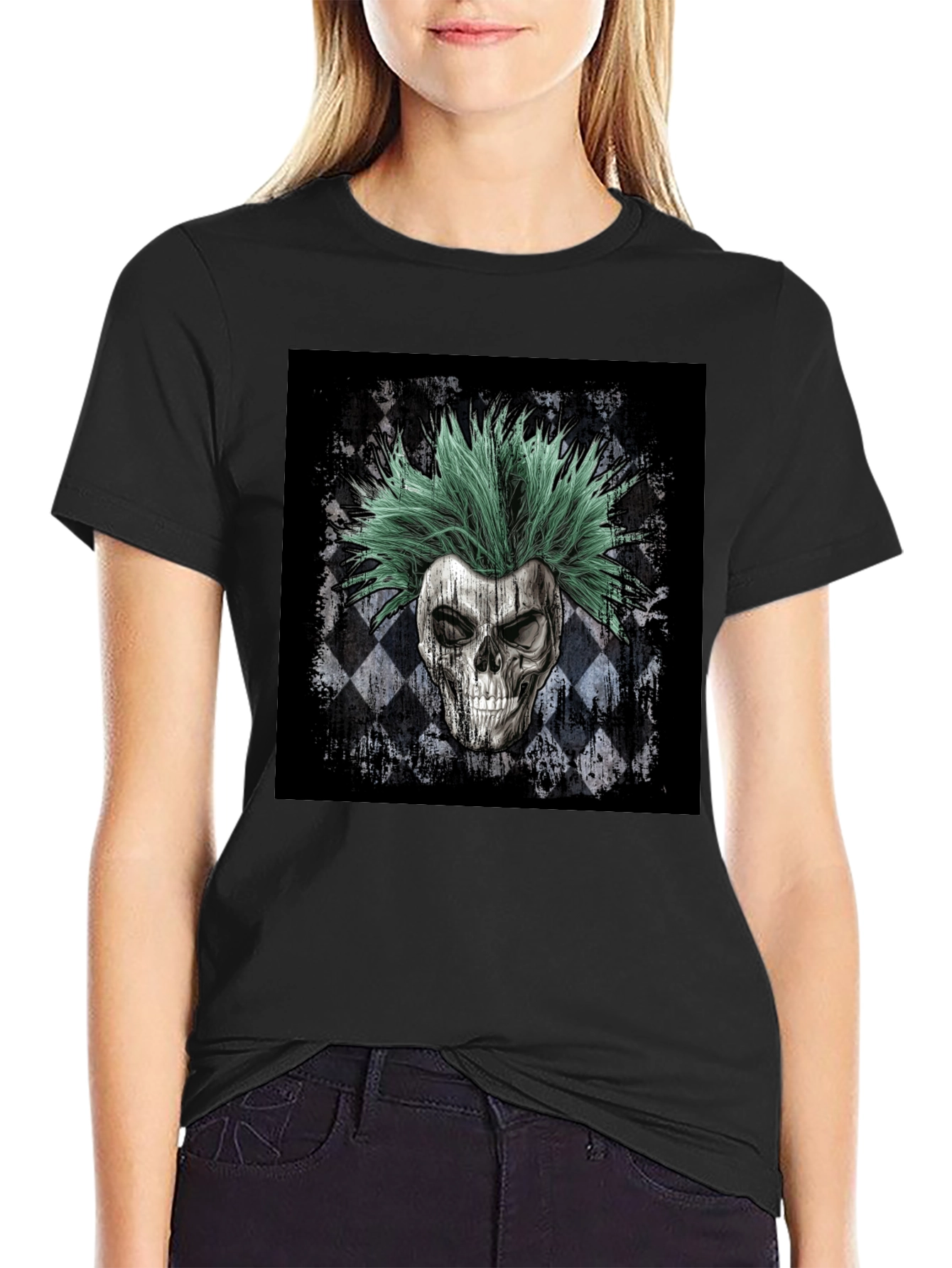 Skull Punk T-Shirt - Mens Black Graphic Tee