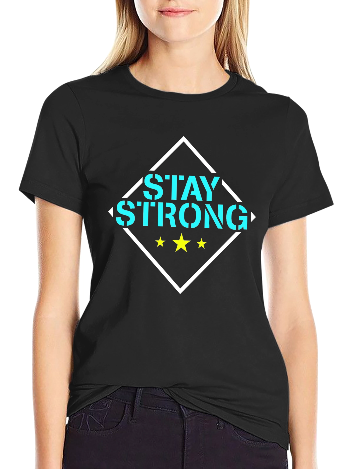 Stay Strong Graphic Tee - Black