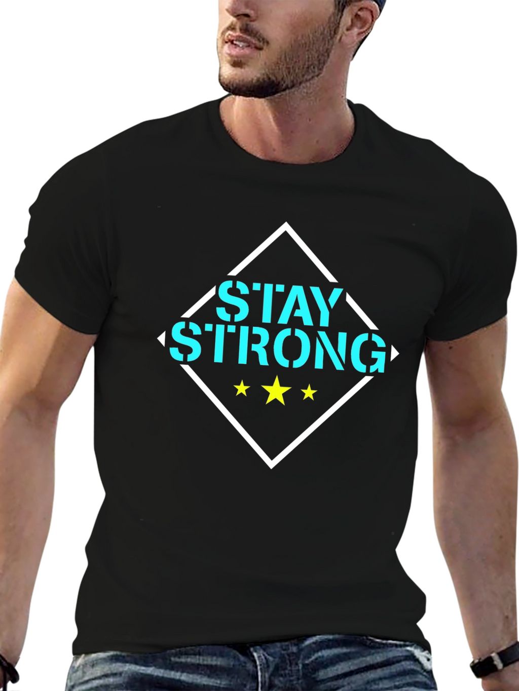 Stay Strong Graphic Tee - Black