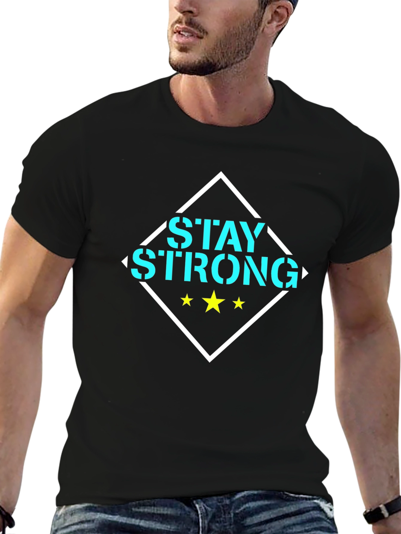 Stay Strong Graphic Tee - Black