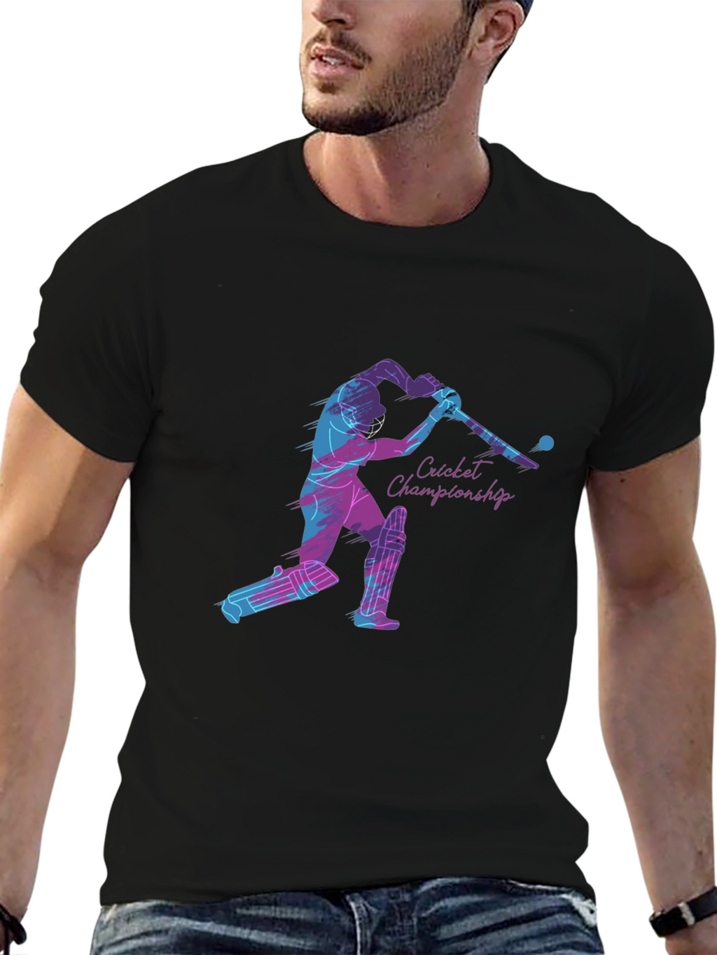 Cricket Championship Graphic Tee - Black