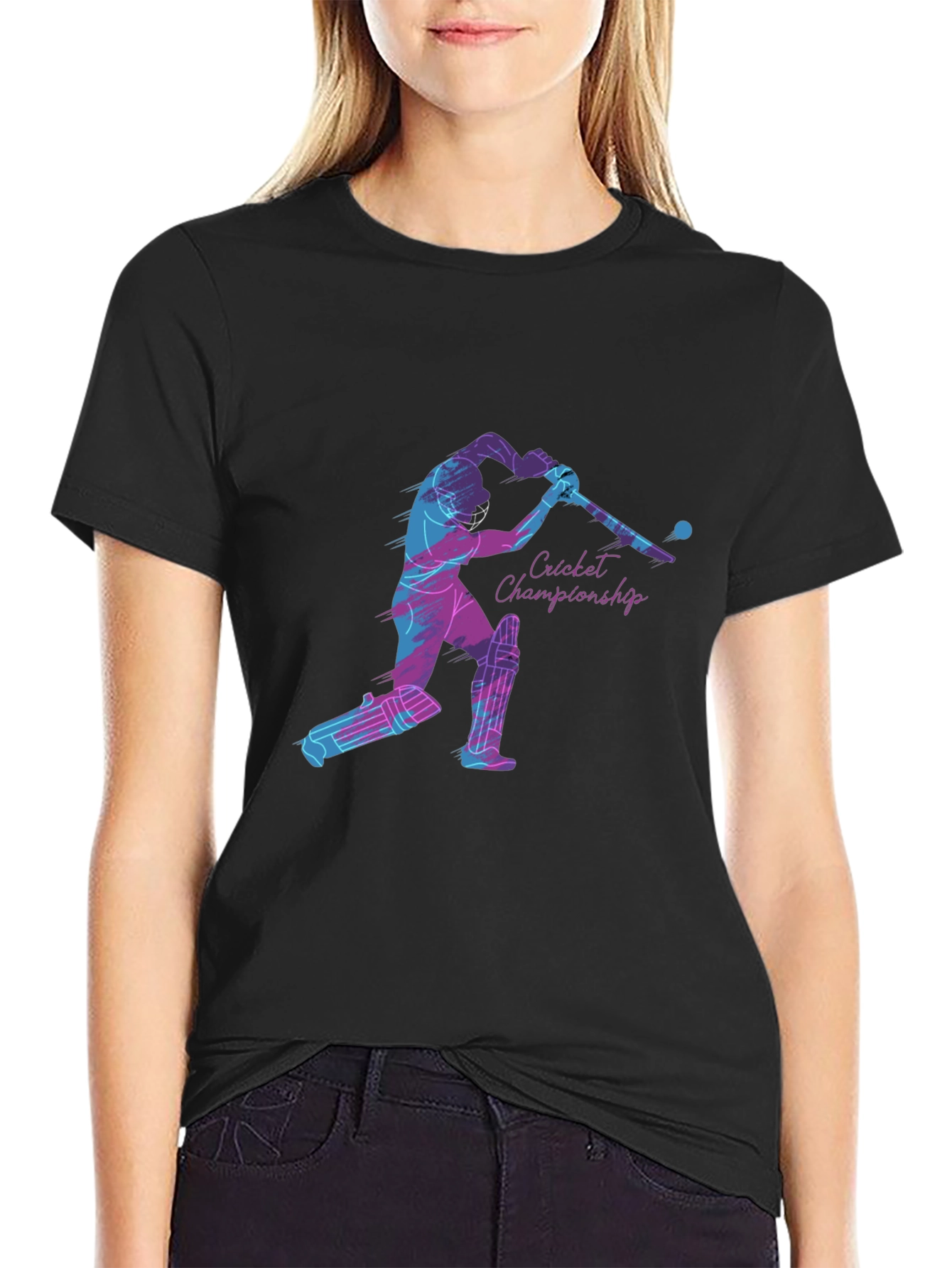 Cricket Championship Graphic Tee - Black