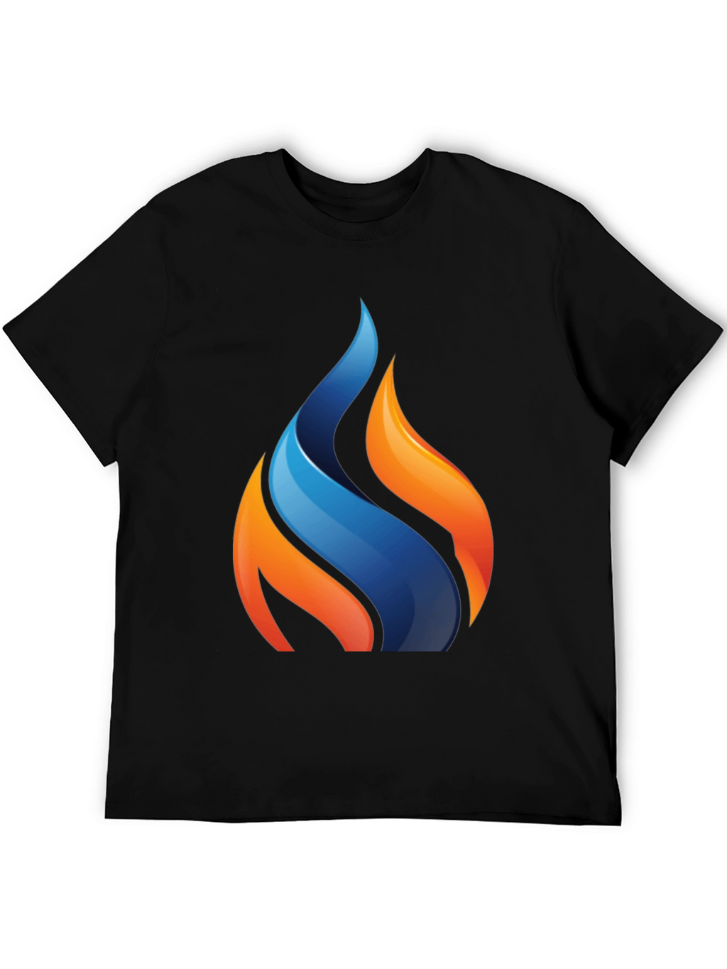Modern Flame Graphic Black T-Shirt