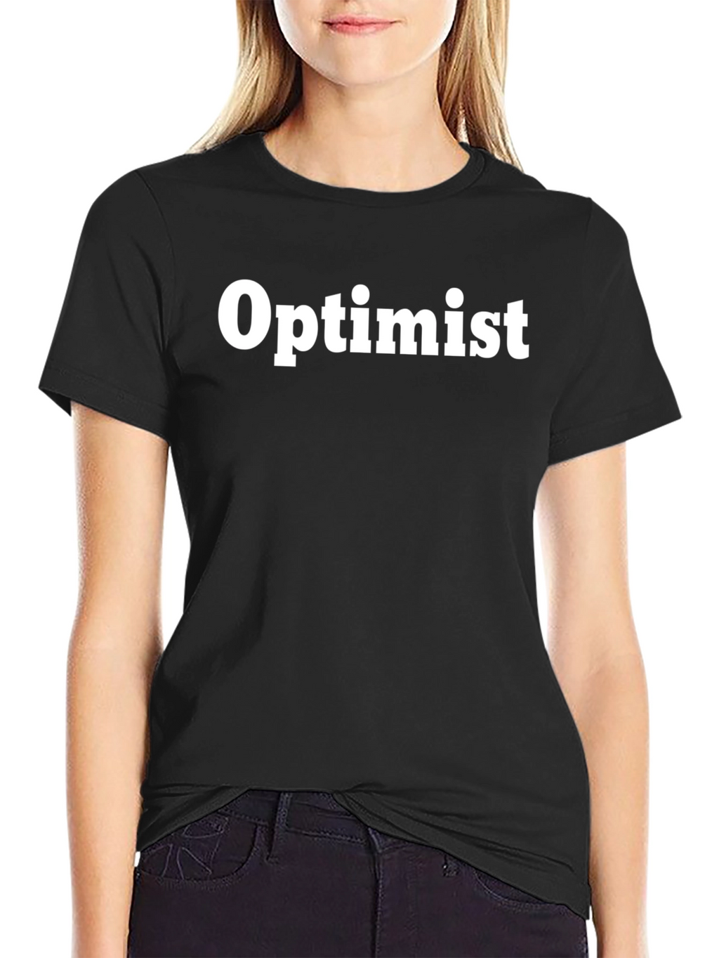 Optimist Graphic Tee - Black Casual T-Shirt