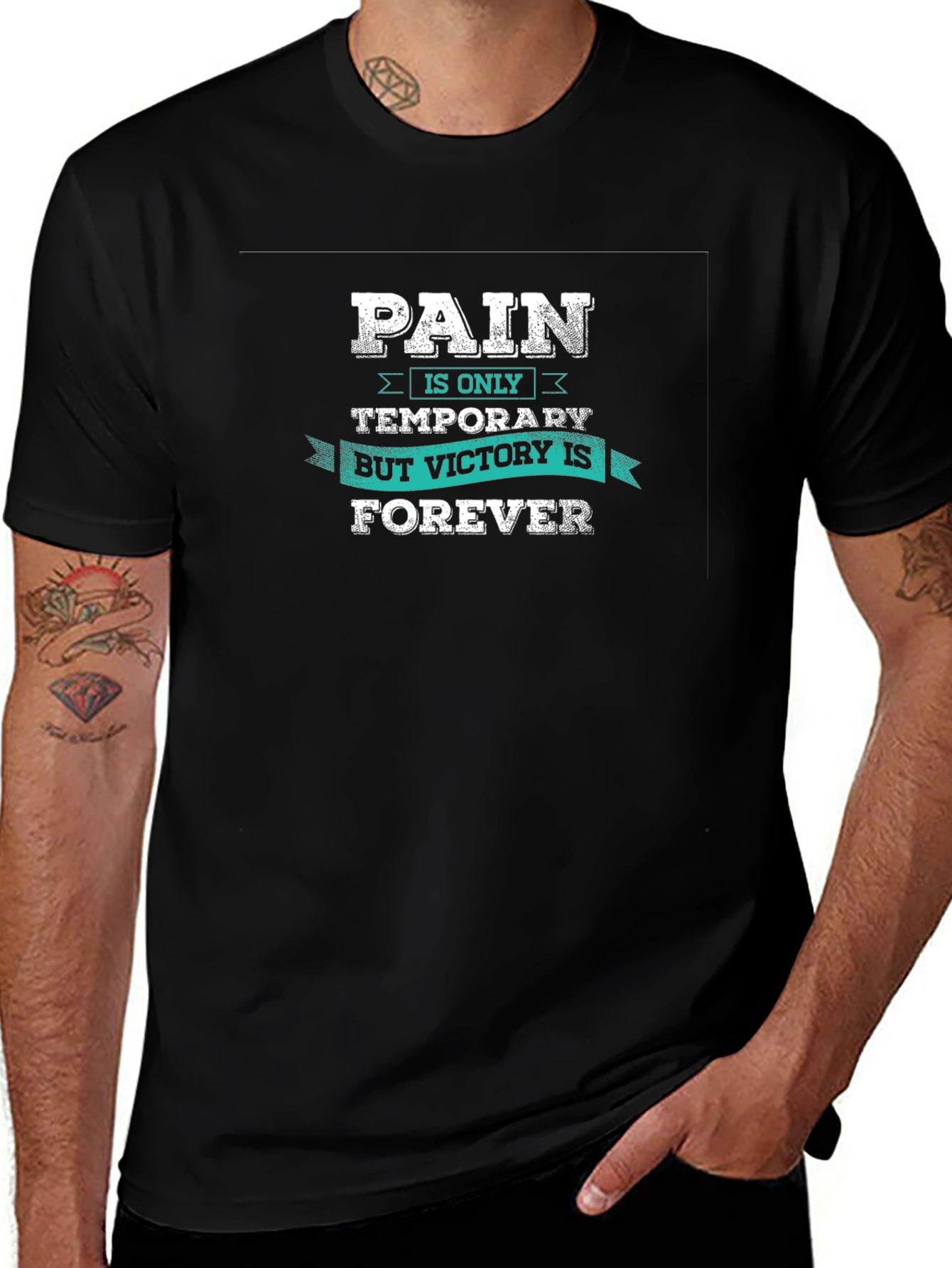 Pain is Temporary Victory is Forever Black T-Shirt