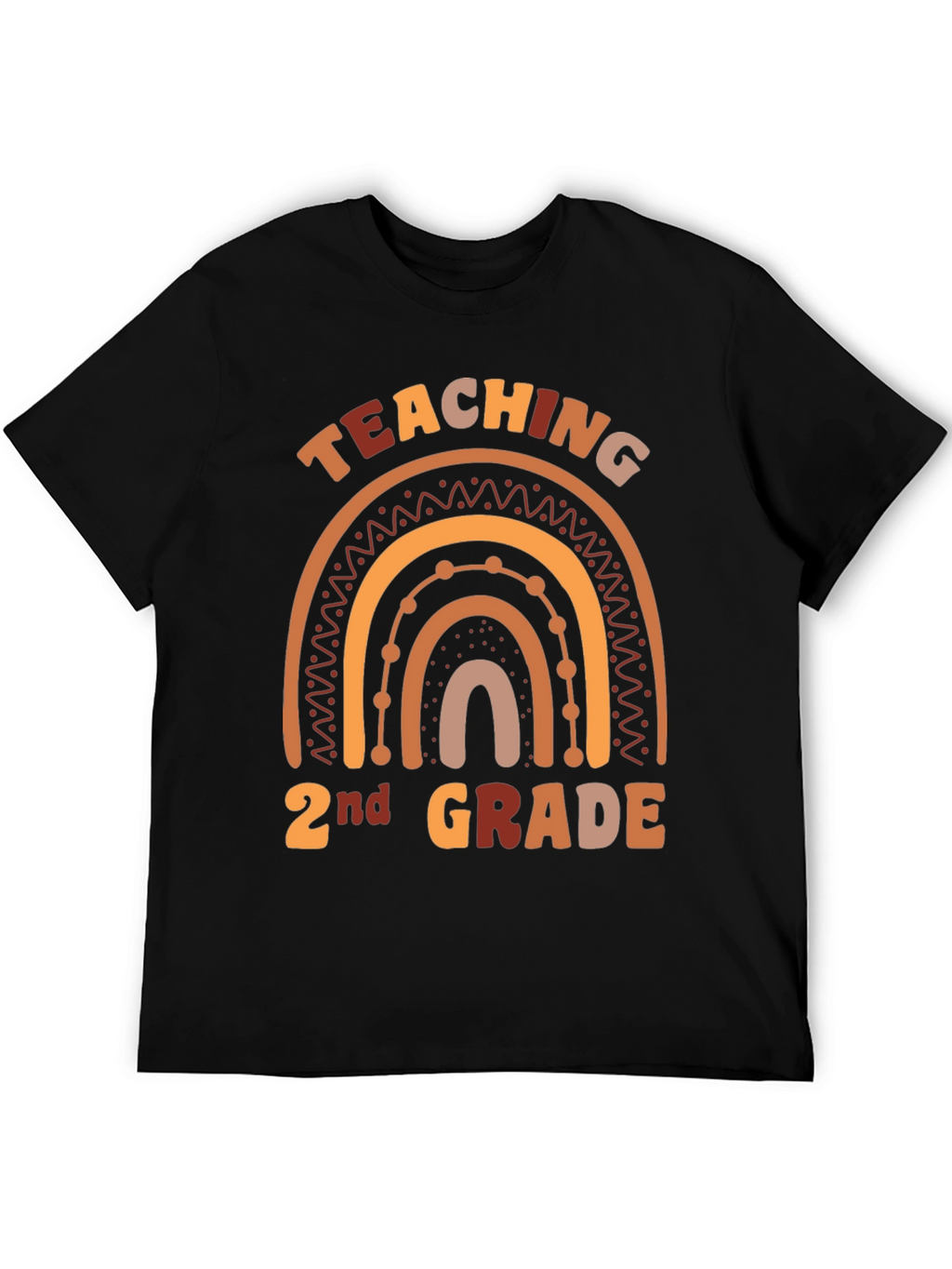 Teaching 2nd Grade Boho Rainbow Graphic Tee