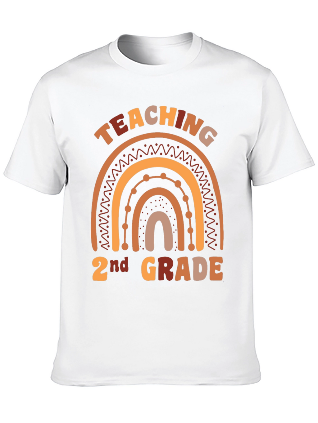 Teaching 2nd Grade Boho Rainbow Graphic Tee