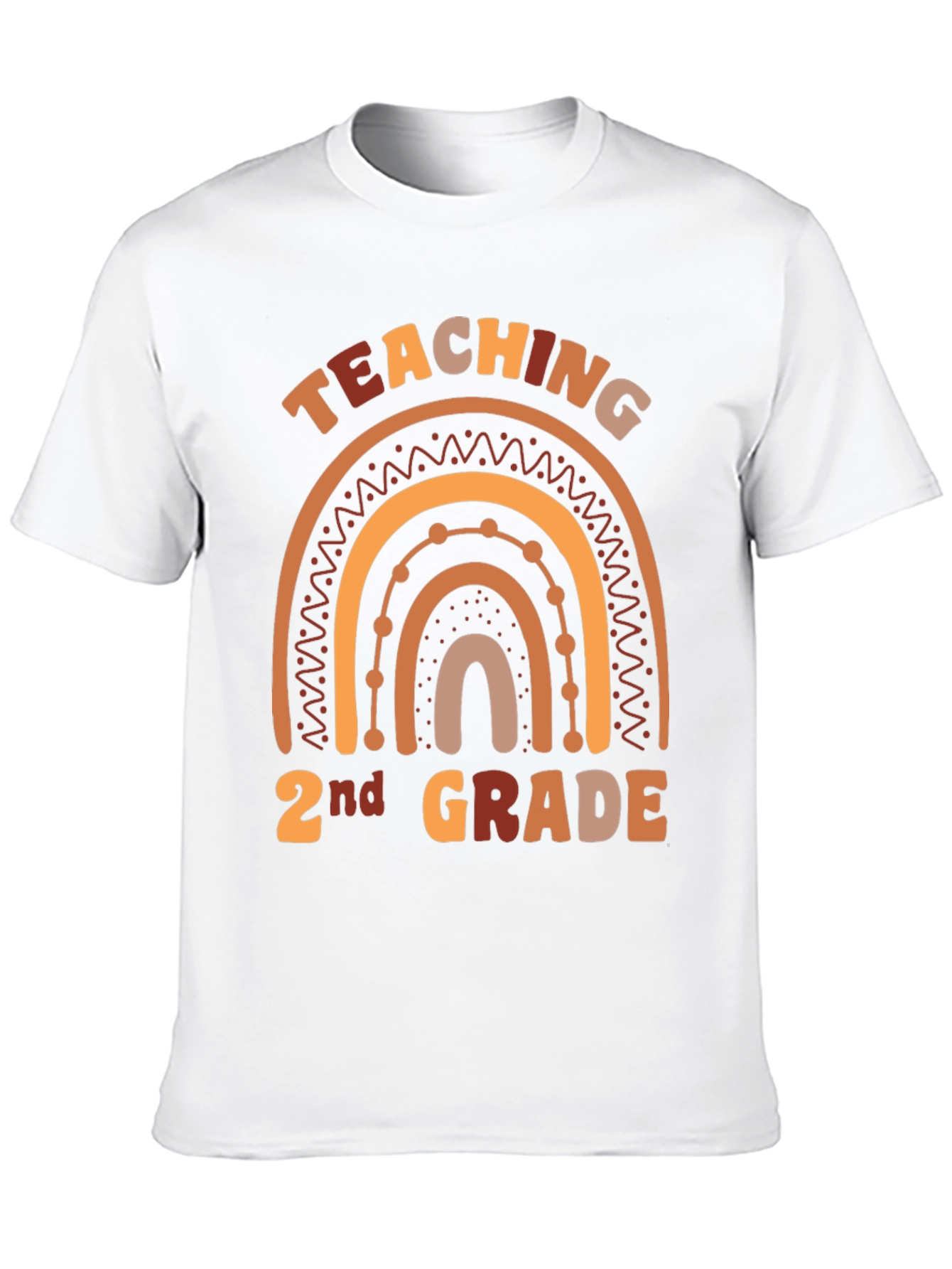 Teaching 2nd Grade Boho Rainbow Graphic Tee