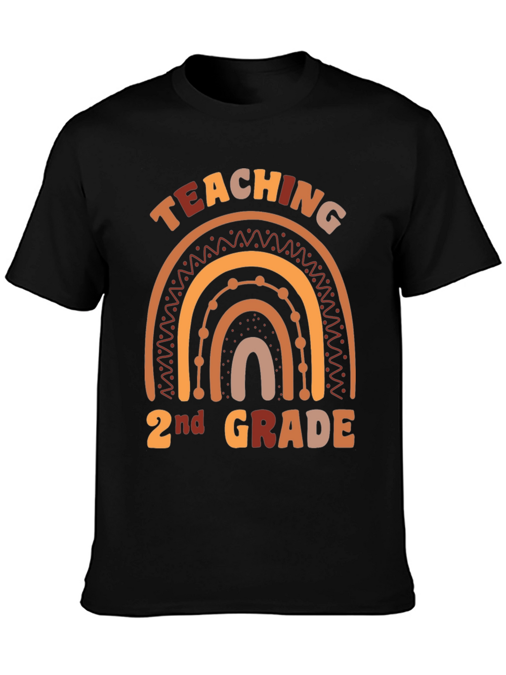 Teaching 2nd Grade Boho Rainbow Graphic Tee