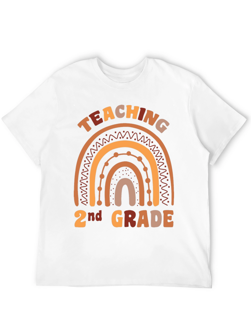 Teaching 2nd Grade Boho Rainbow Graphic Tee