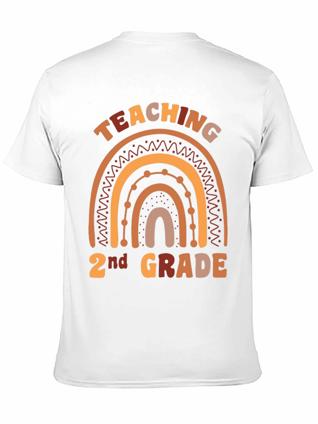 Teaching 2nd Grade Boho Rainbow Graphic Tee