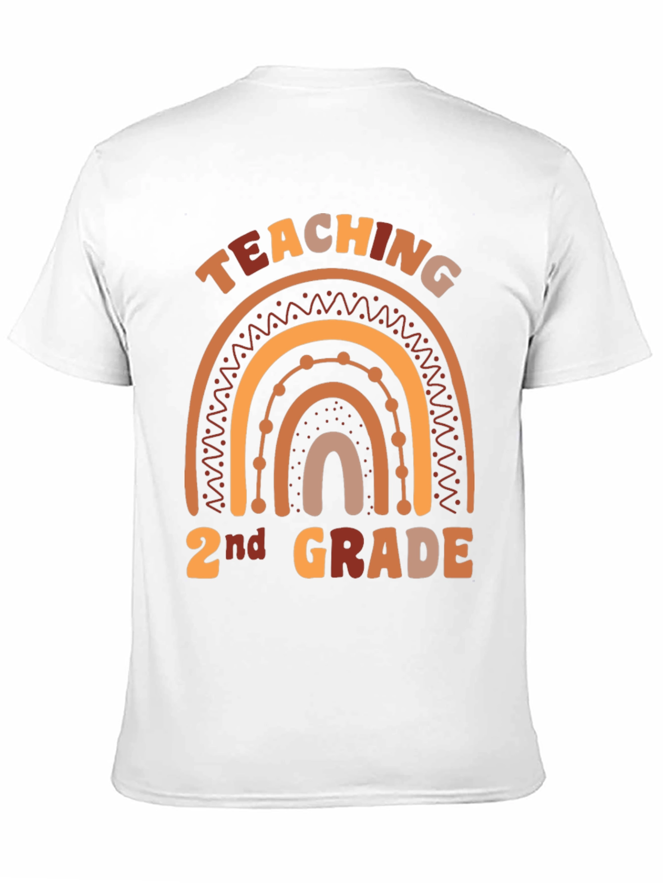 Teaching 2nd Grade Boho Rainbow Graphic Tee