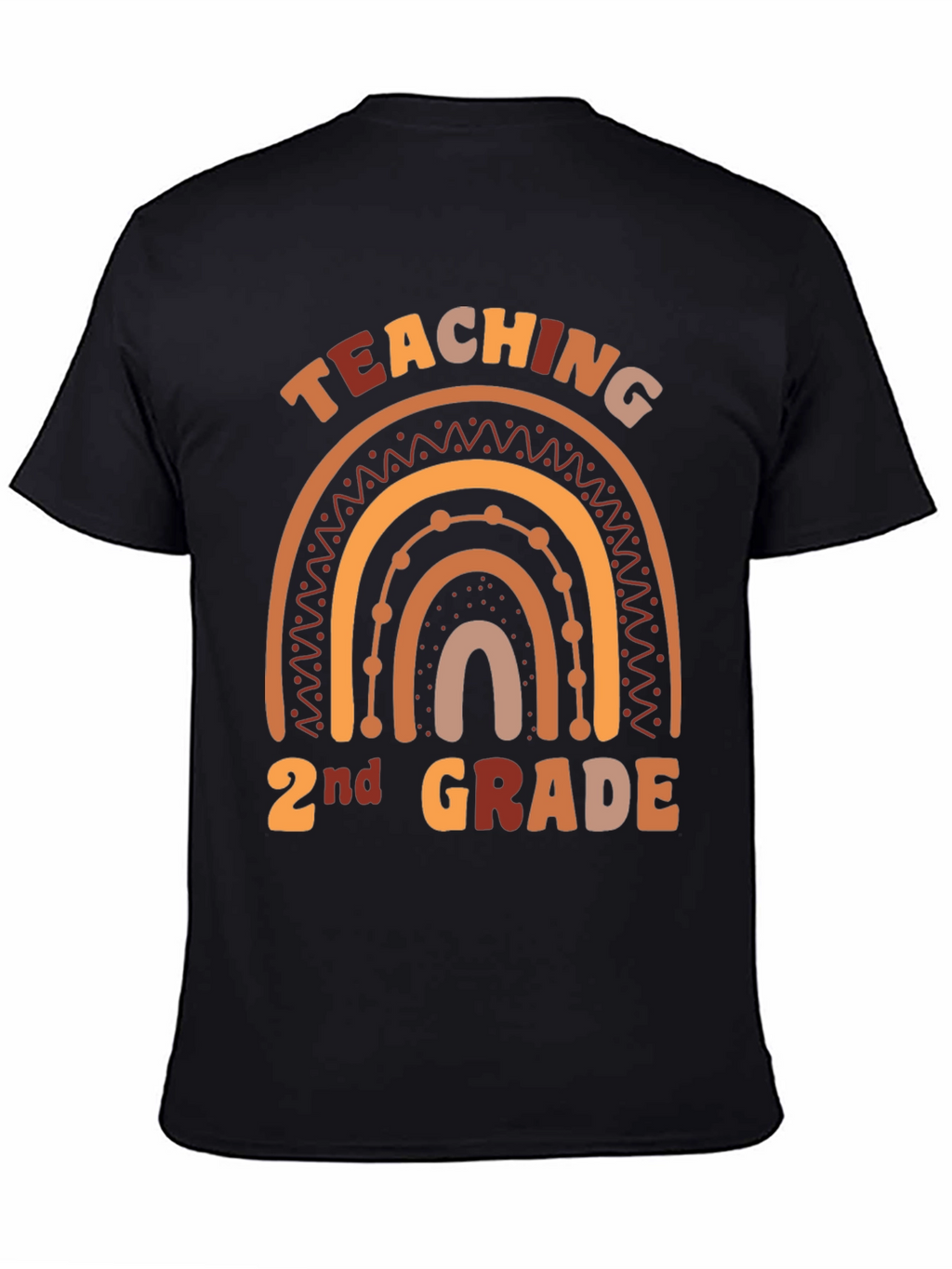Teaching 2nd Grade Boho Rainbow Graphic Tee