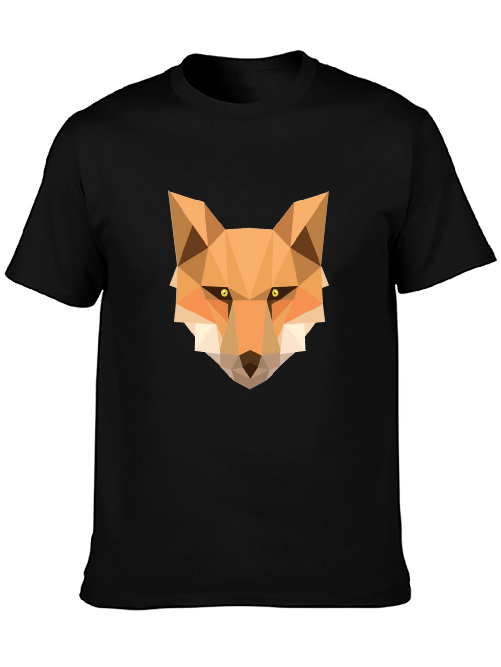 Geometric Fox Graphic Tee - Stylish Black T-Shirt
