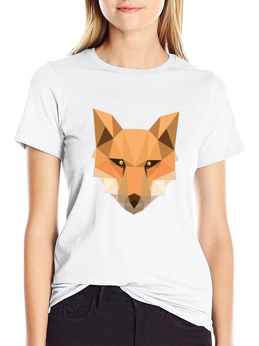 Geometric Fox Graphic Tee - Stylish Black T-Shirt