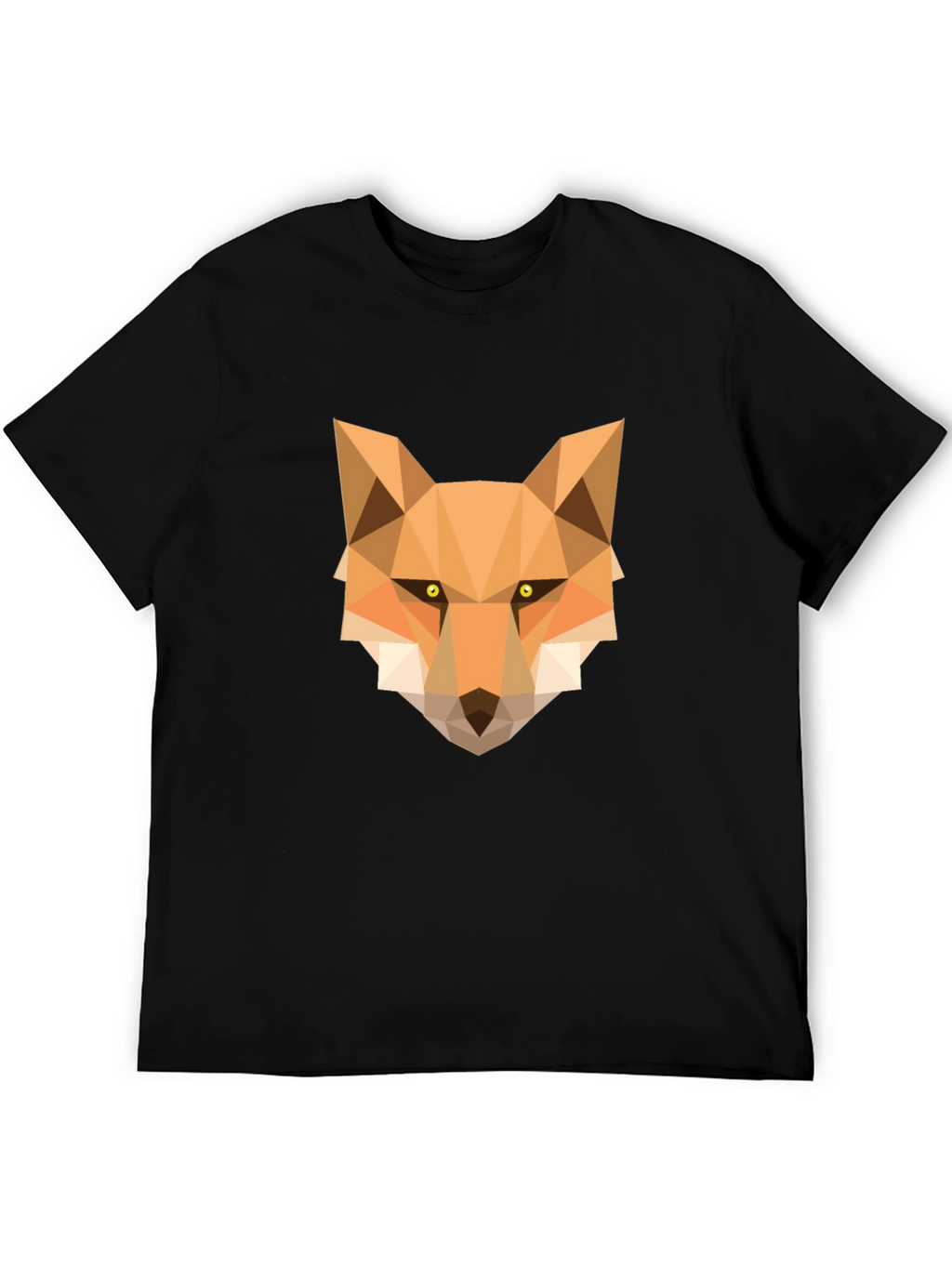 Geometric Fox Graphic Tee - Stylish Black T-Shirt