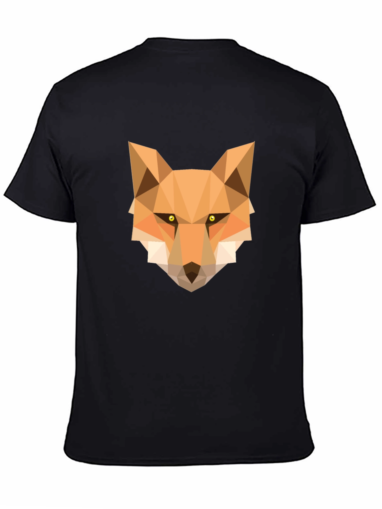 Geometric Fox Graphic Tee - Stylish Black T-Shirt
