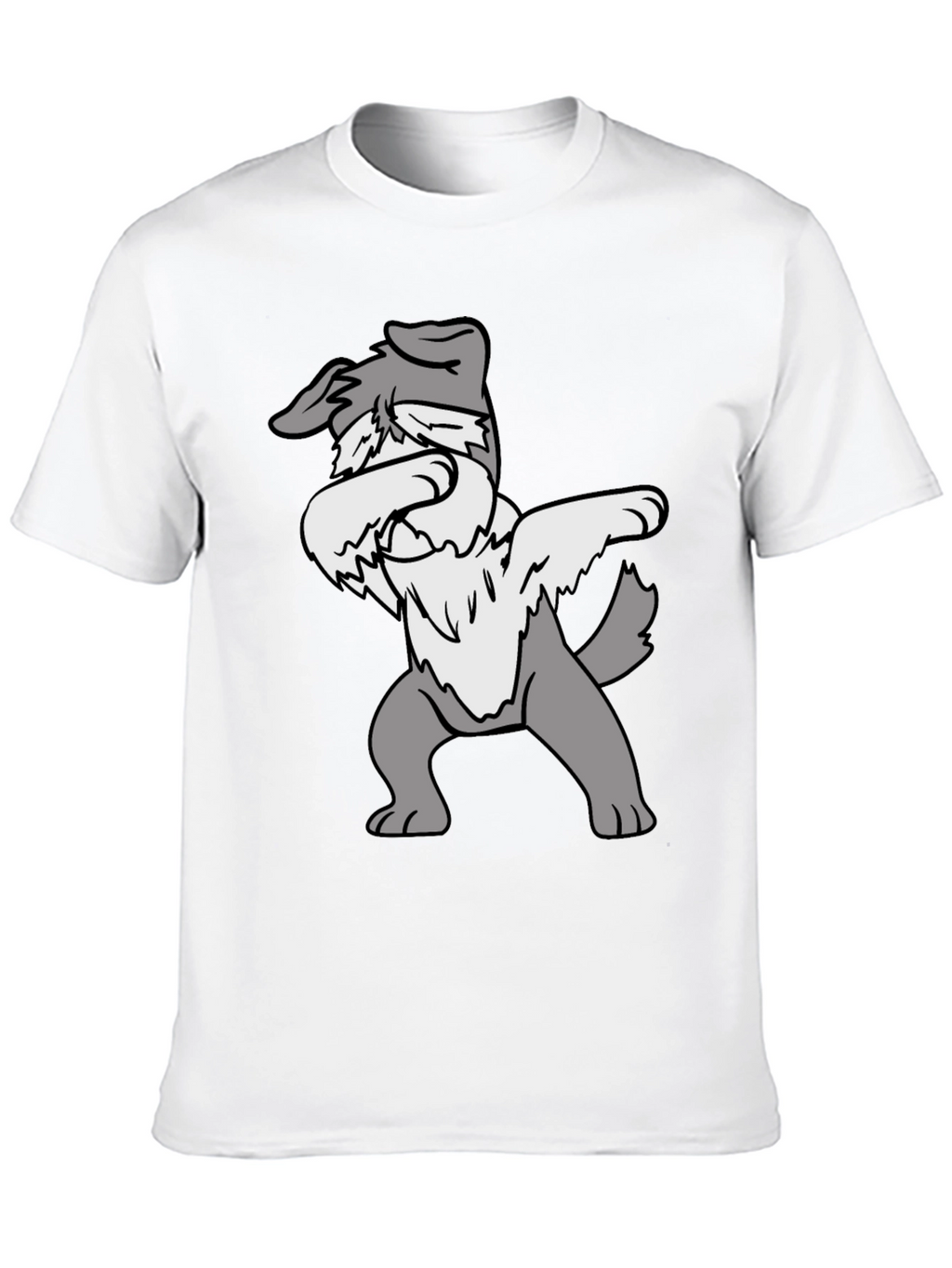 Dabbing Dog Graphic Tee - Black Cotton Casual Shirt