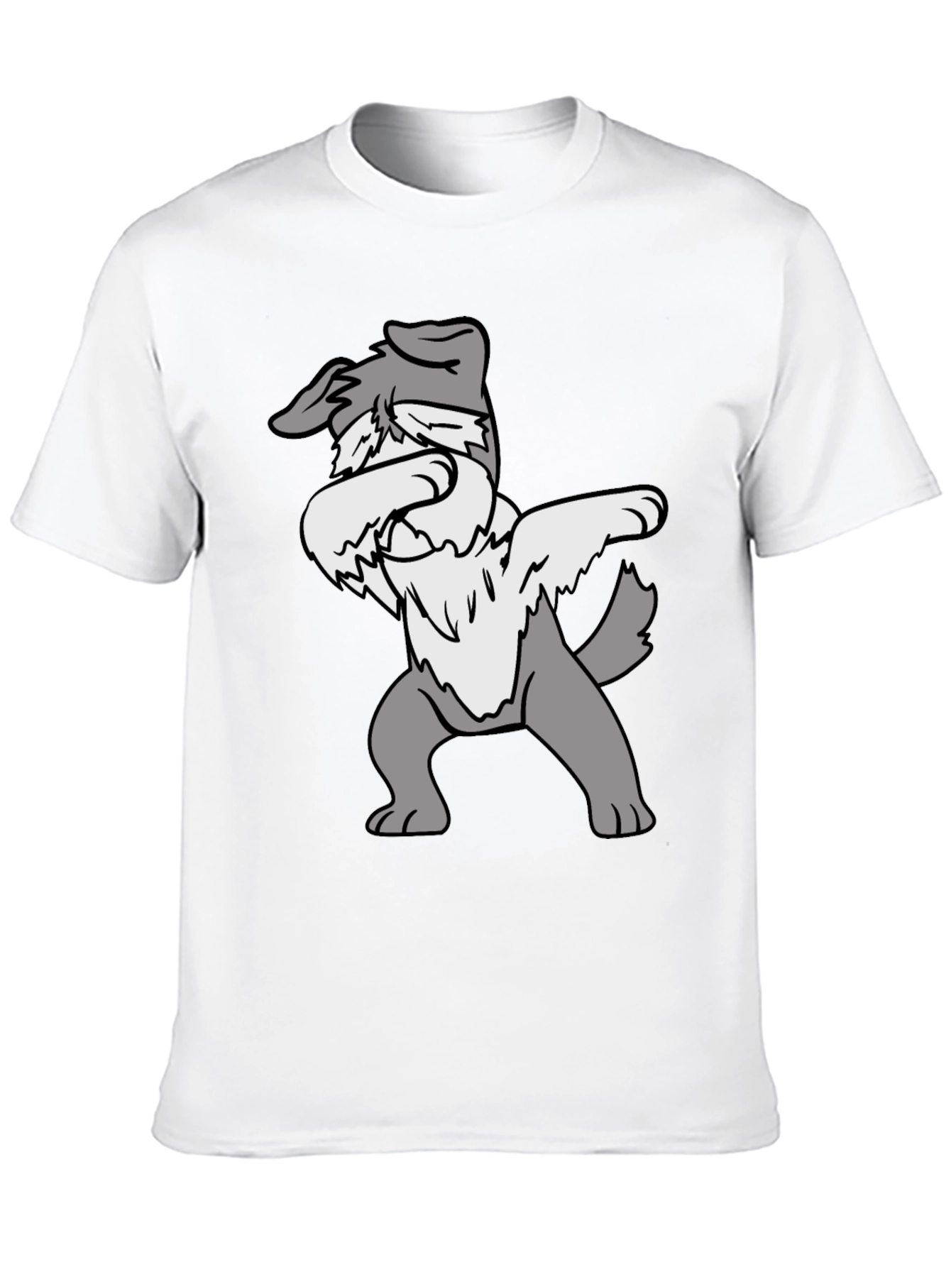 Dabbing Dog Graphic Tee - Black Cotton Casual Shirt