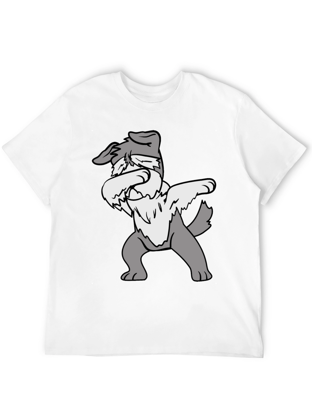 Dabbing Dog Graphic Tee - Black Cotton Casual Shirt