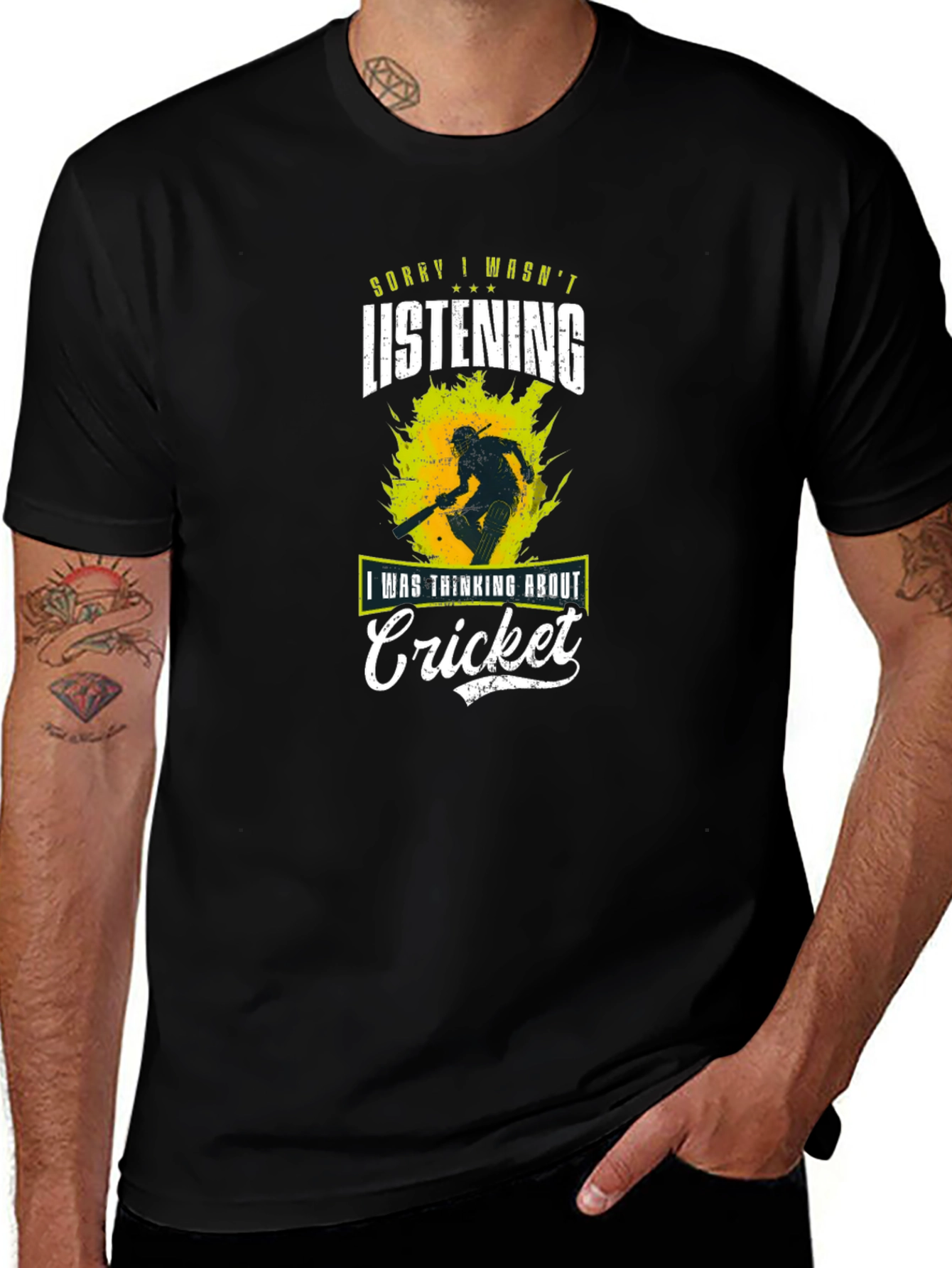 Cricket Lover T-Shirt - Sorry I Wasnt Listening