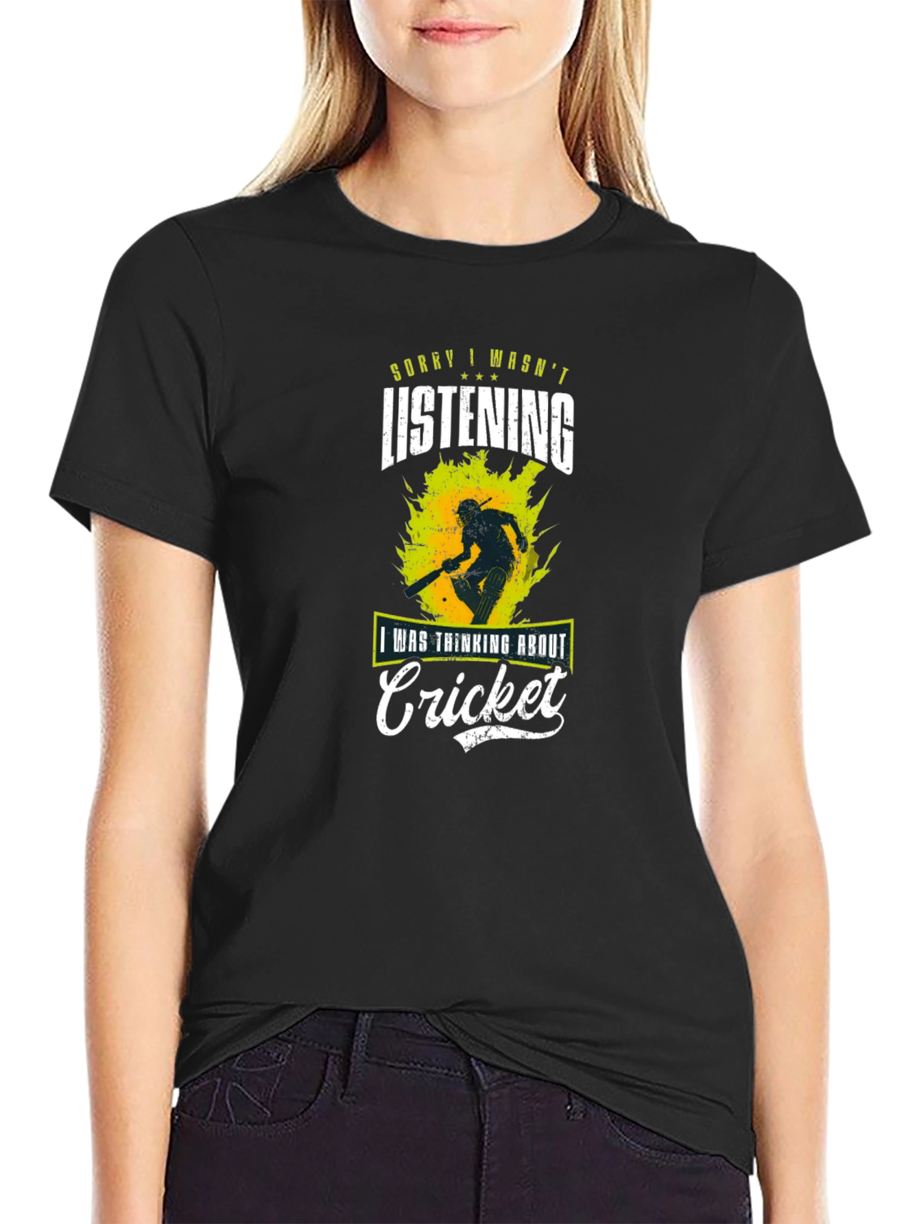 Cricket Lover T-Shirt - Sorry I Wasnt Listening
